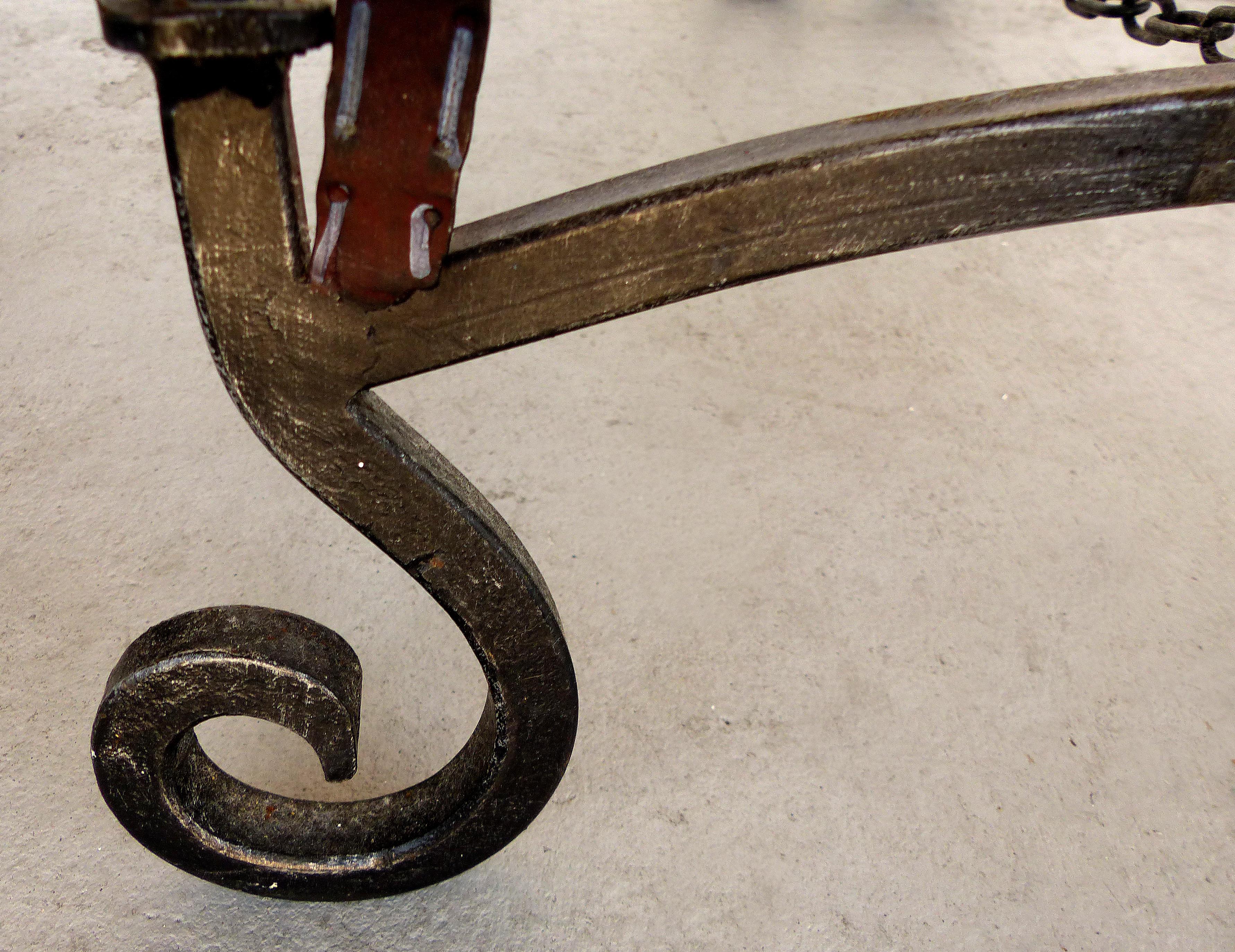 Equestrian Motif Easel with Faux Painted Wrought Iron in the Manner of Hermes In Good Condition In Miami, FL