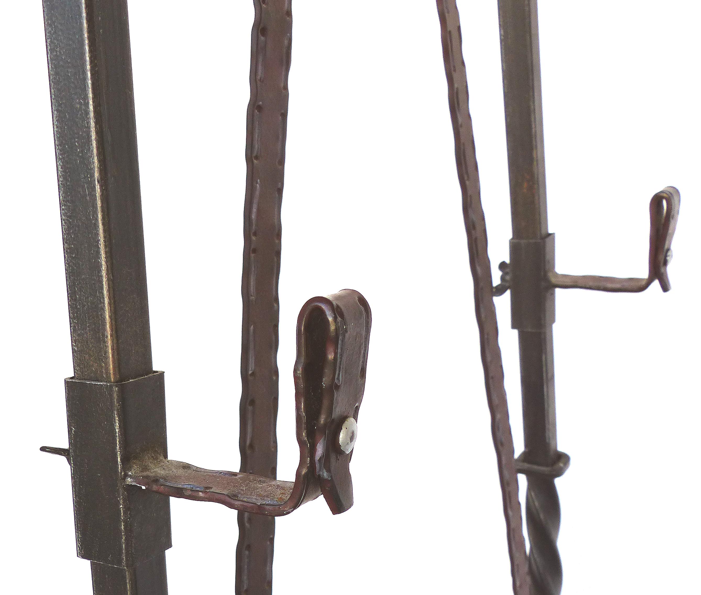 Equestrian Motif Easel with Faux Painted Wrought Iron in the Manner of Hermes 3