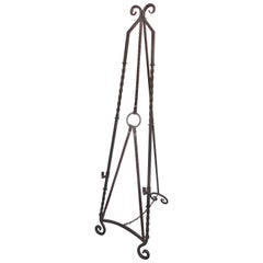 Equestrian Motif Easel with Faux Painted Wrought Iron in the Manner of Hermes