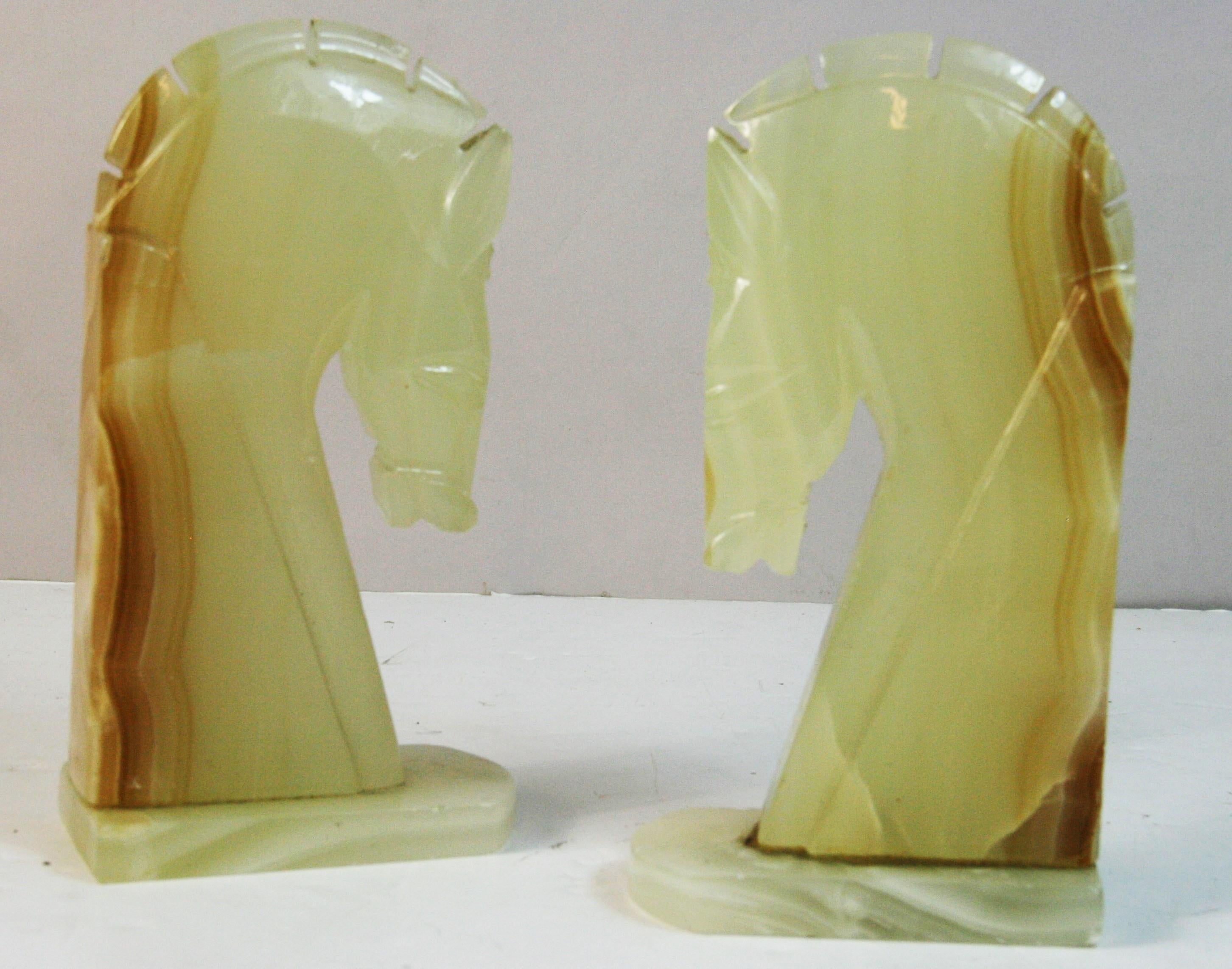1814 Equestrian oversized pair onyx Sculptures/ bookends