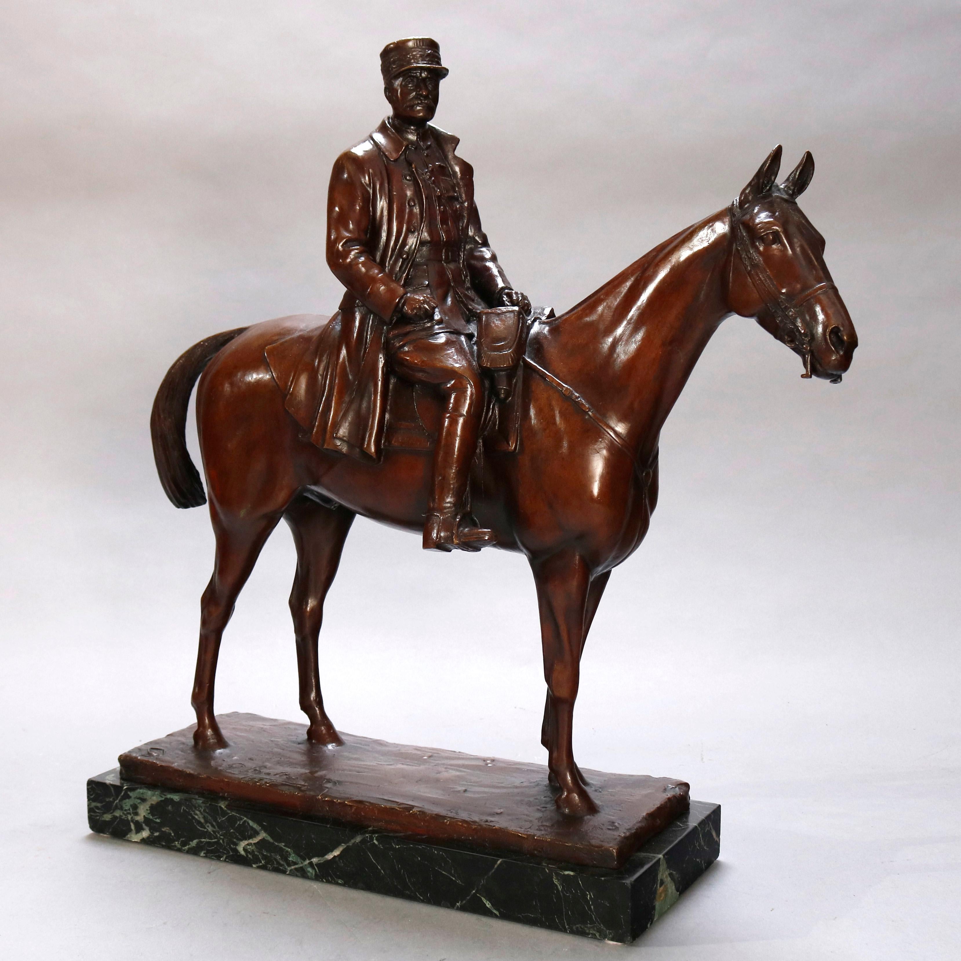 Cast Equestrian Portrait Bronze Military Sculpture Marshal Foch after Malissard