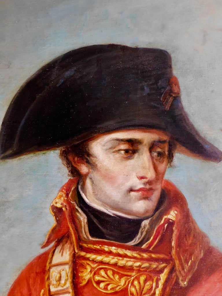 Equestrian Portrait of Napoleon Bonaparte in Battle Oil on Canvas Over ...