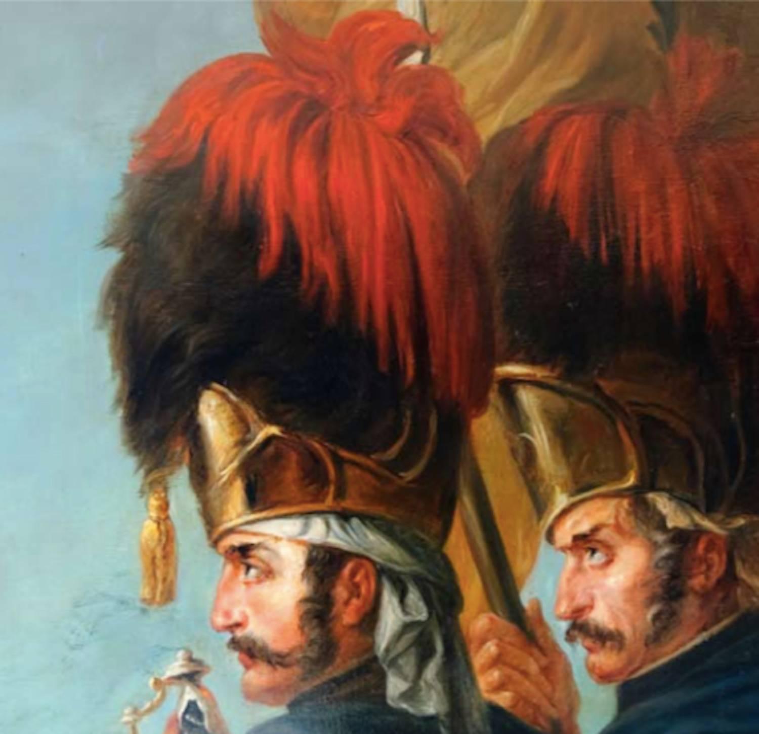 Equestrian Portrait of Napoleon Bonaparte in Battle Oil on Canvas Over 10' Tall For Sale 3