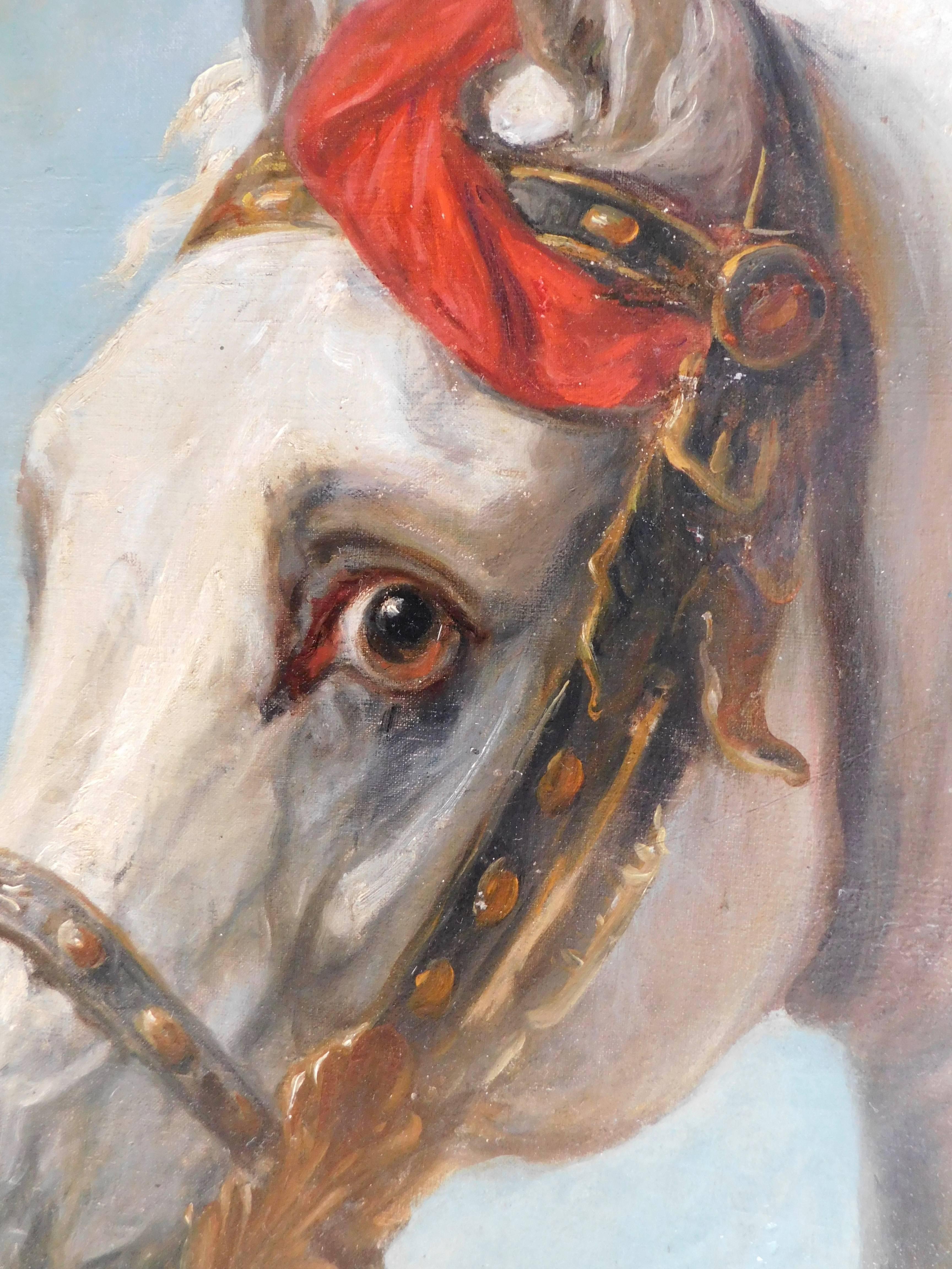 Equestrian Portrait of Napoleon Bonaparte in Battle Oil on Canvas Over 10' Tall For Sale 5