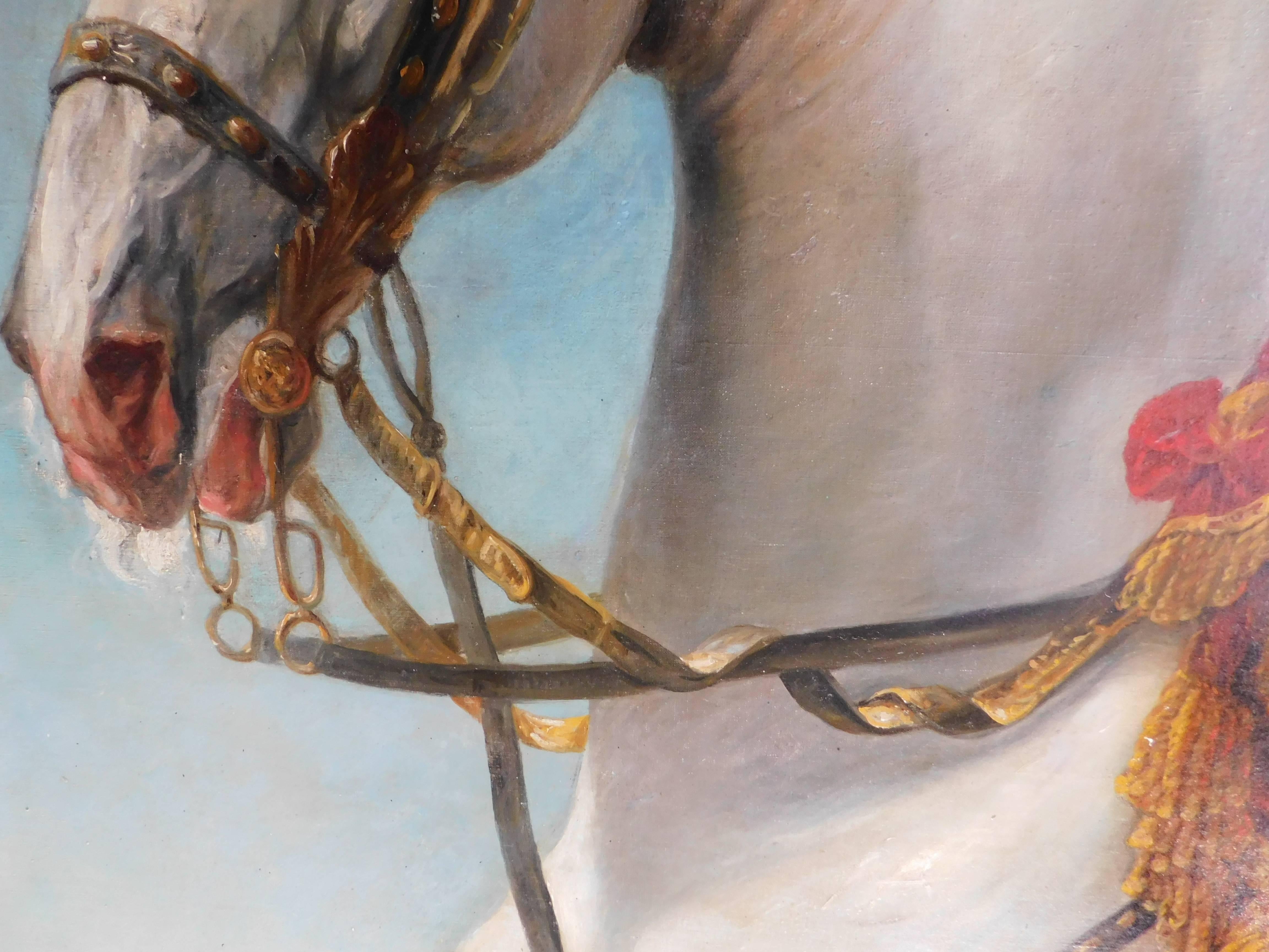Equestrian Portrait of Napoleon Bonaparte in Battle Oil on Canvas Over 10' Tall For Sale 6