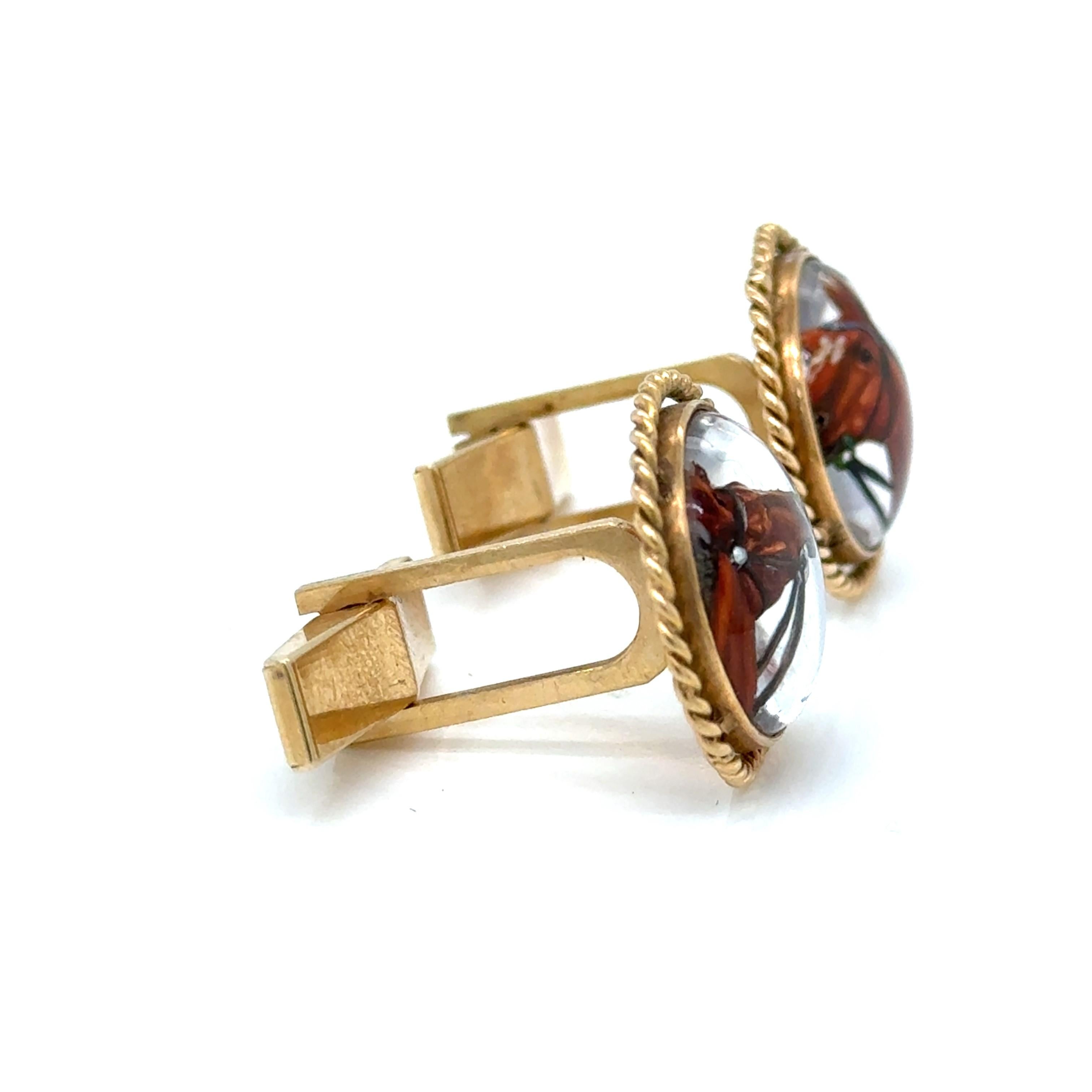 Equestrian Reverse Crystal Cufflinks - image 3