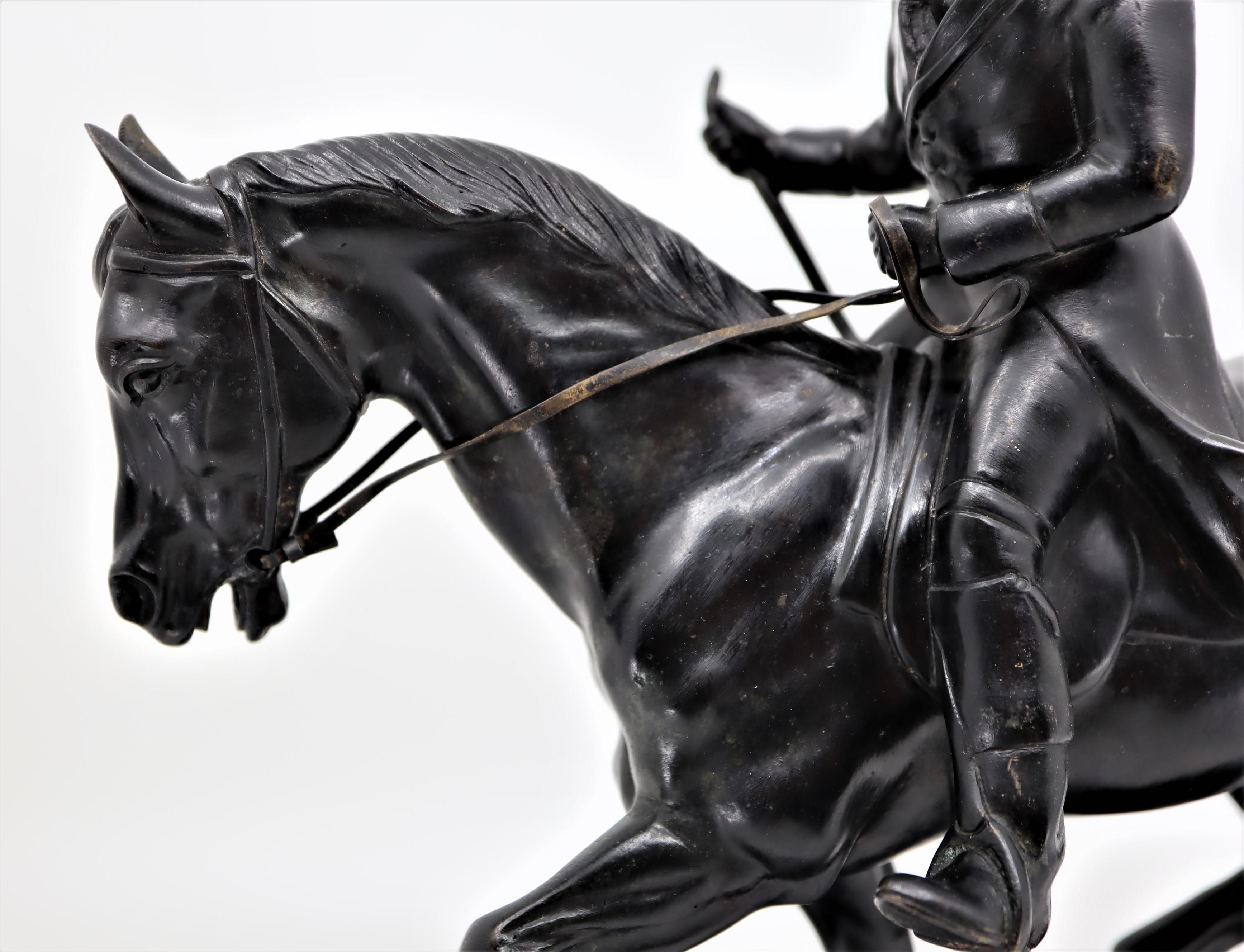 Late Victorian Equestrian Statue of a Huntsman, Gaston D’Illiers, France