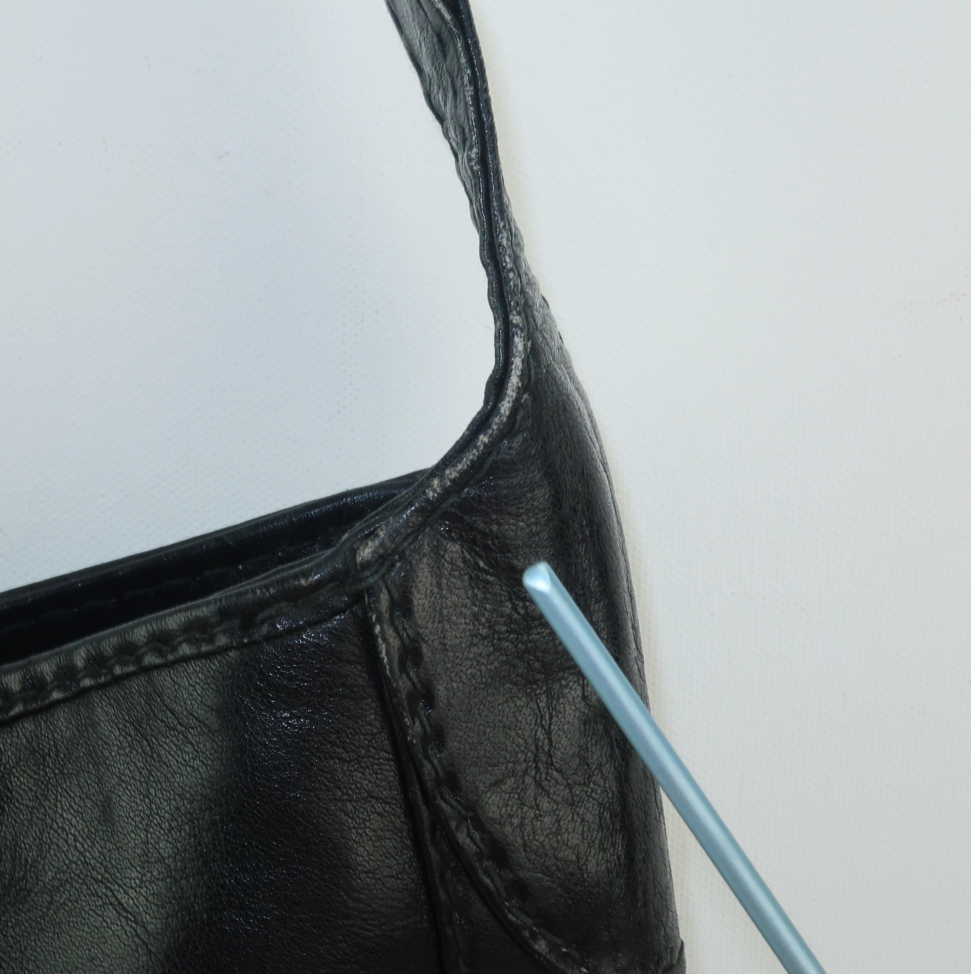 Equestrian Style Italian Black Leather Handbag For Neiman Marcus, C.1970 6