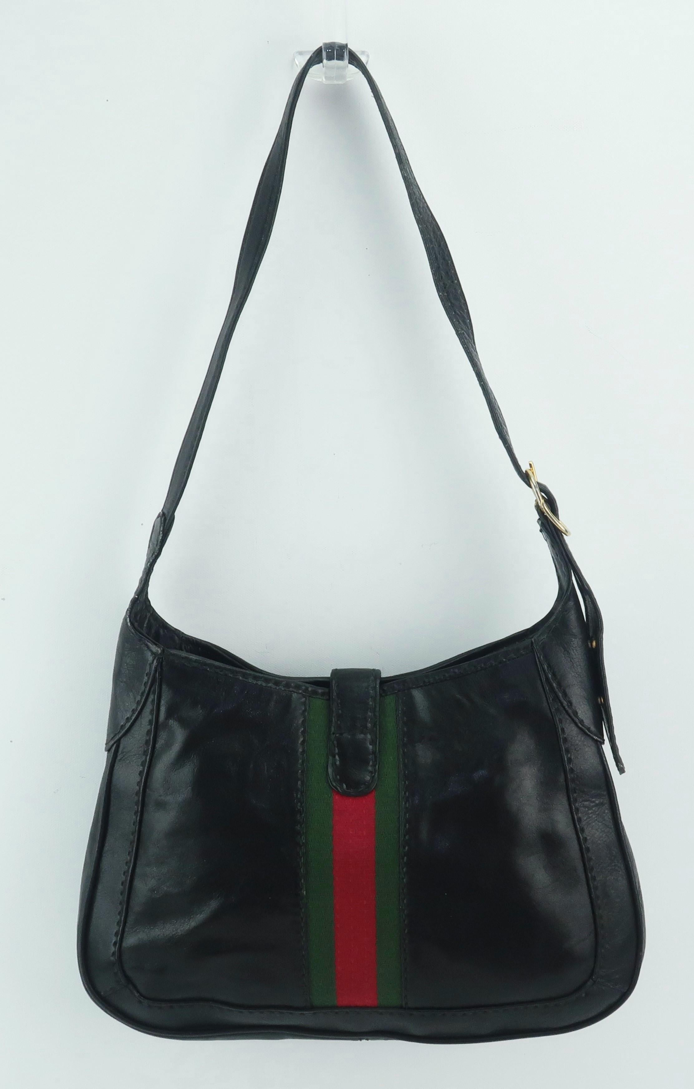 Equestrian Style Italian Black Leather Handbag For Neiman Marcus, C.1970 1