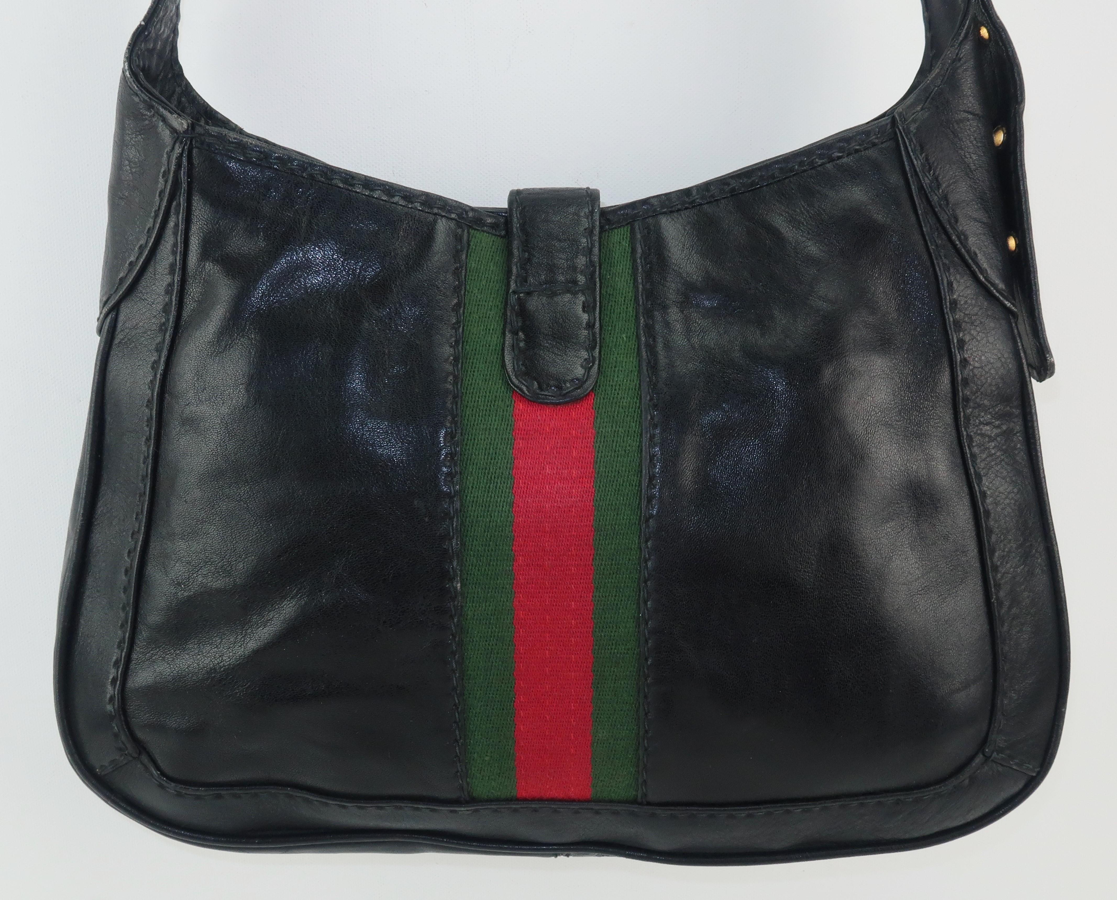 Equestrian Style Italian Black Leather Handbag For Neiman Marcus, C.1970 2