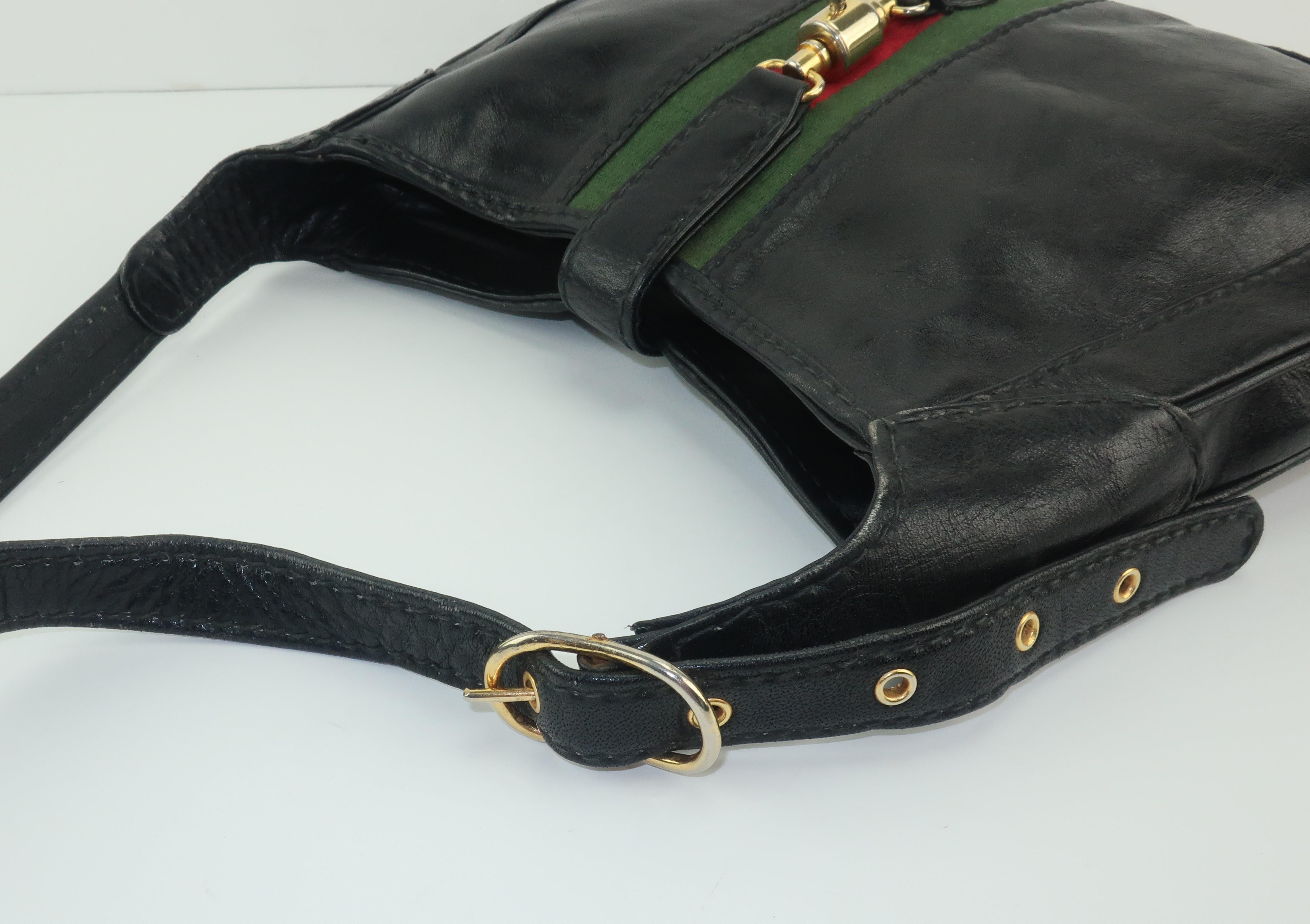 Equestrian Style Italian Black Leather Handbag For Neiman Marcus, C.1970 4