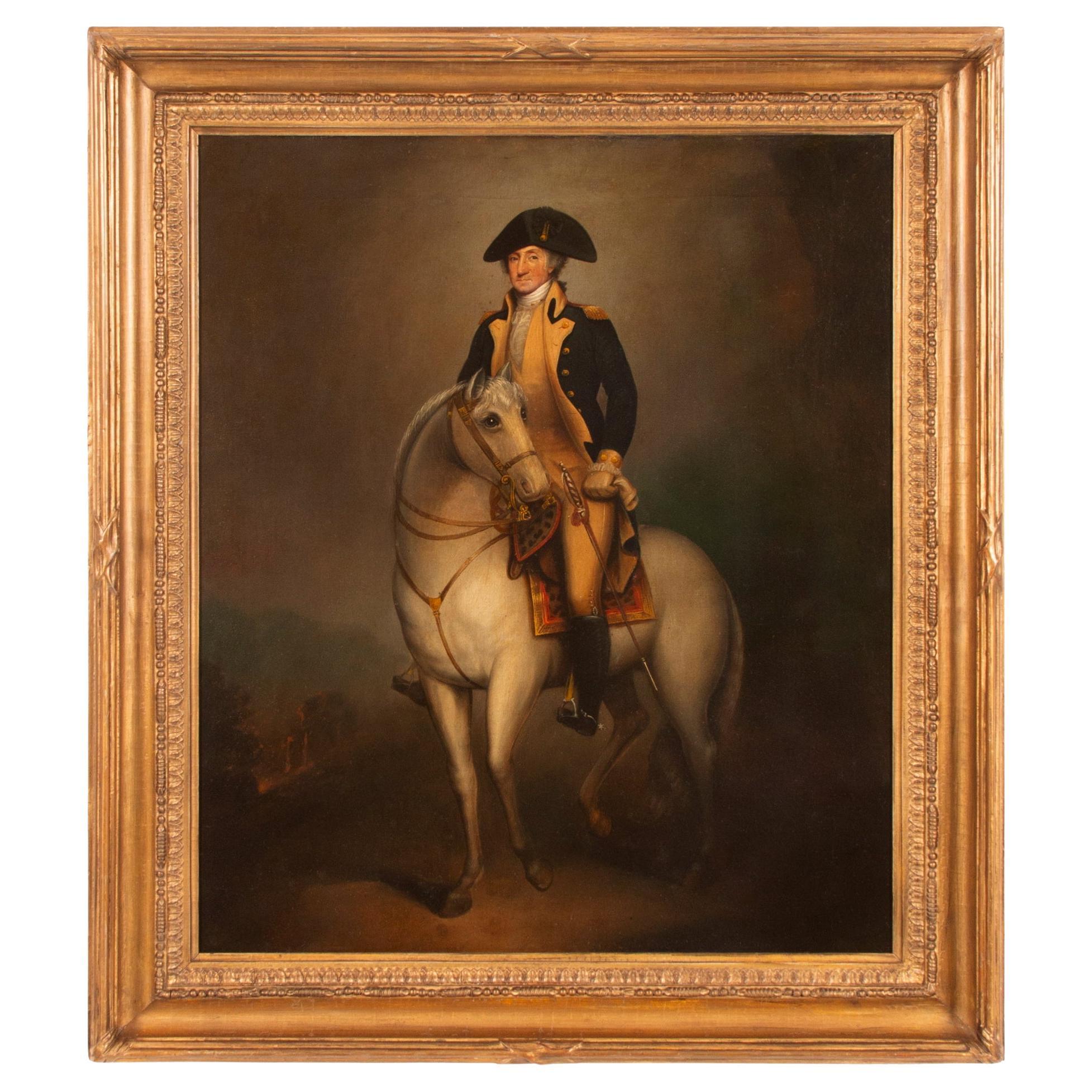 "Equestrian Washington" O/C of Washington on Blueskin, After Rembrandt Peale For Sale