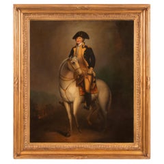 Vintage "Equestrian Washington" O/C of Washington on Blueskin, After Rembrandt Peale