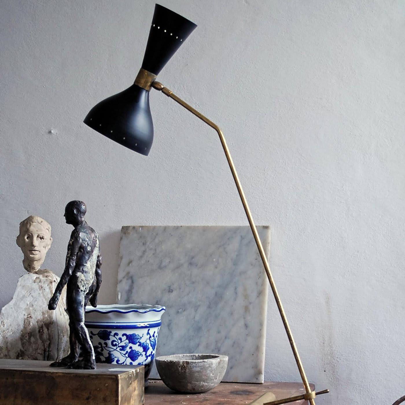 Italian Equilibrista Brass Table Lamp For Sale