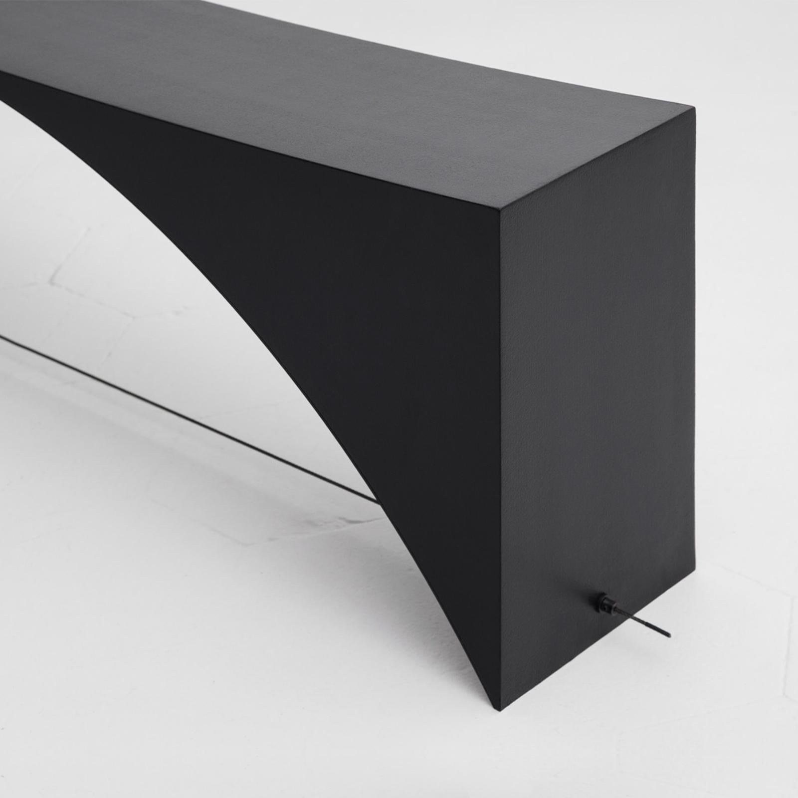 Italian Equilibrium Bench in Black Birch and Steel by Guglielmo Poletti