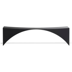 Equilibrium Bench in Black Birch and Steel by Guglielmo Poletti