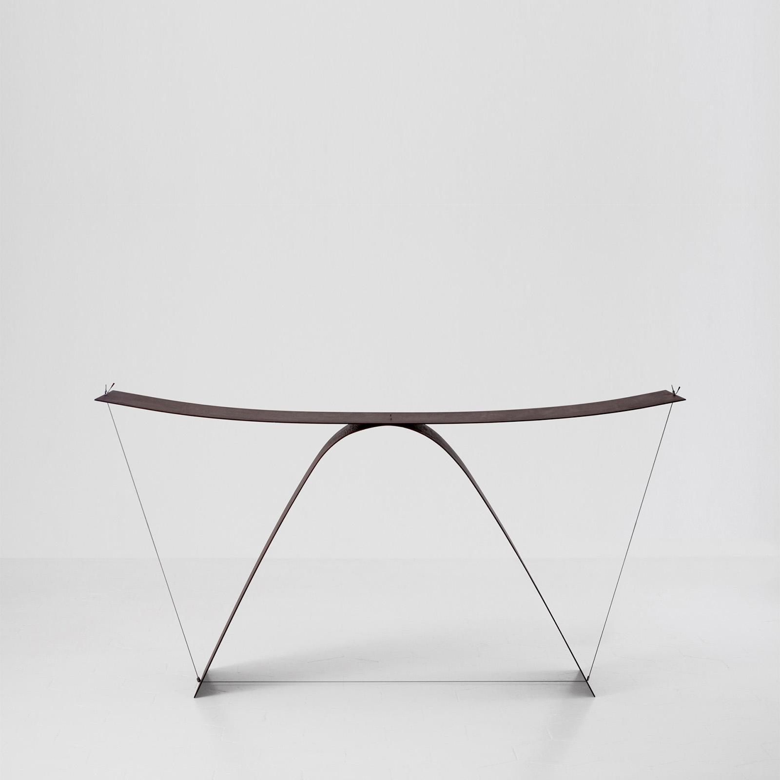 Modern Equilibrium Console Table in Steel and Aluminum by Guglielmo Poletti