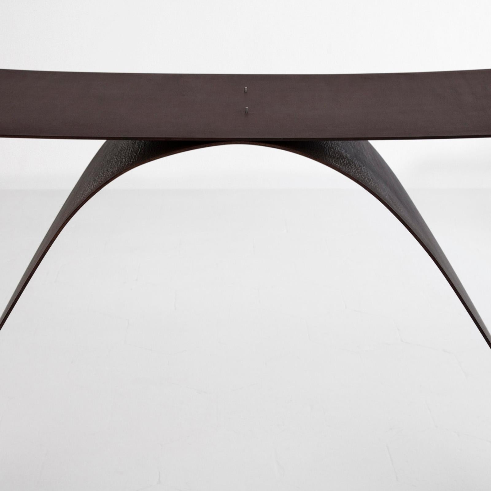 Italian Equilibrium Console Table in Steel and Aluminum by Guglielmo Poletti