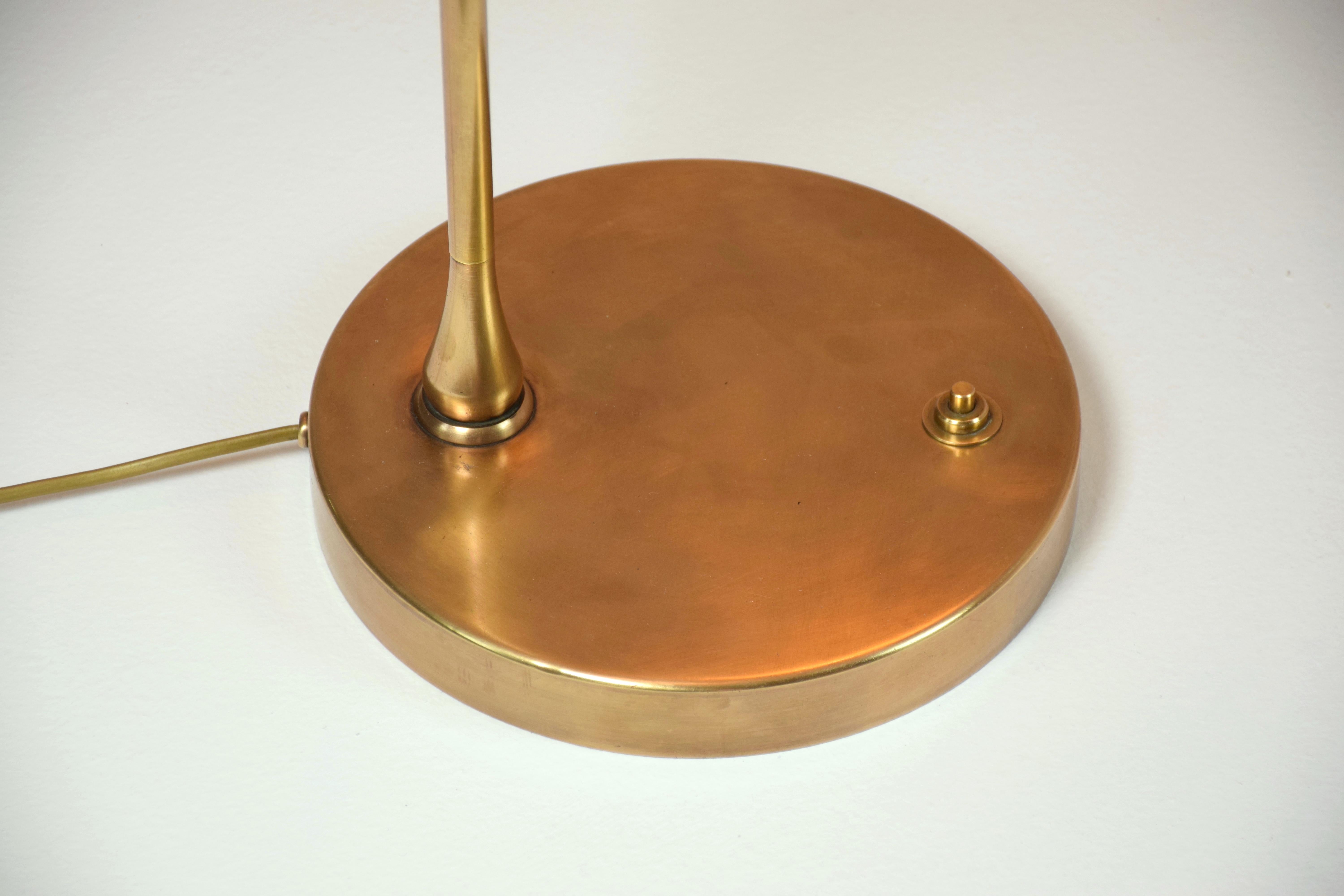 Ancora-P Contemporary Adjustable Brass Wicker Floor Lamp For Sale 4