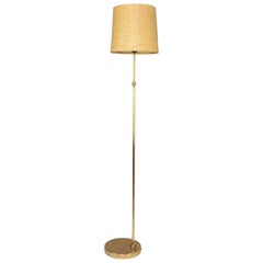 Ancora-P Contemporary Adjustable Brass Wicker Floor Lamp