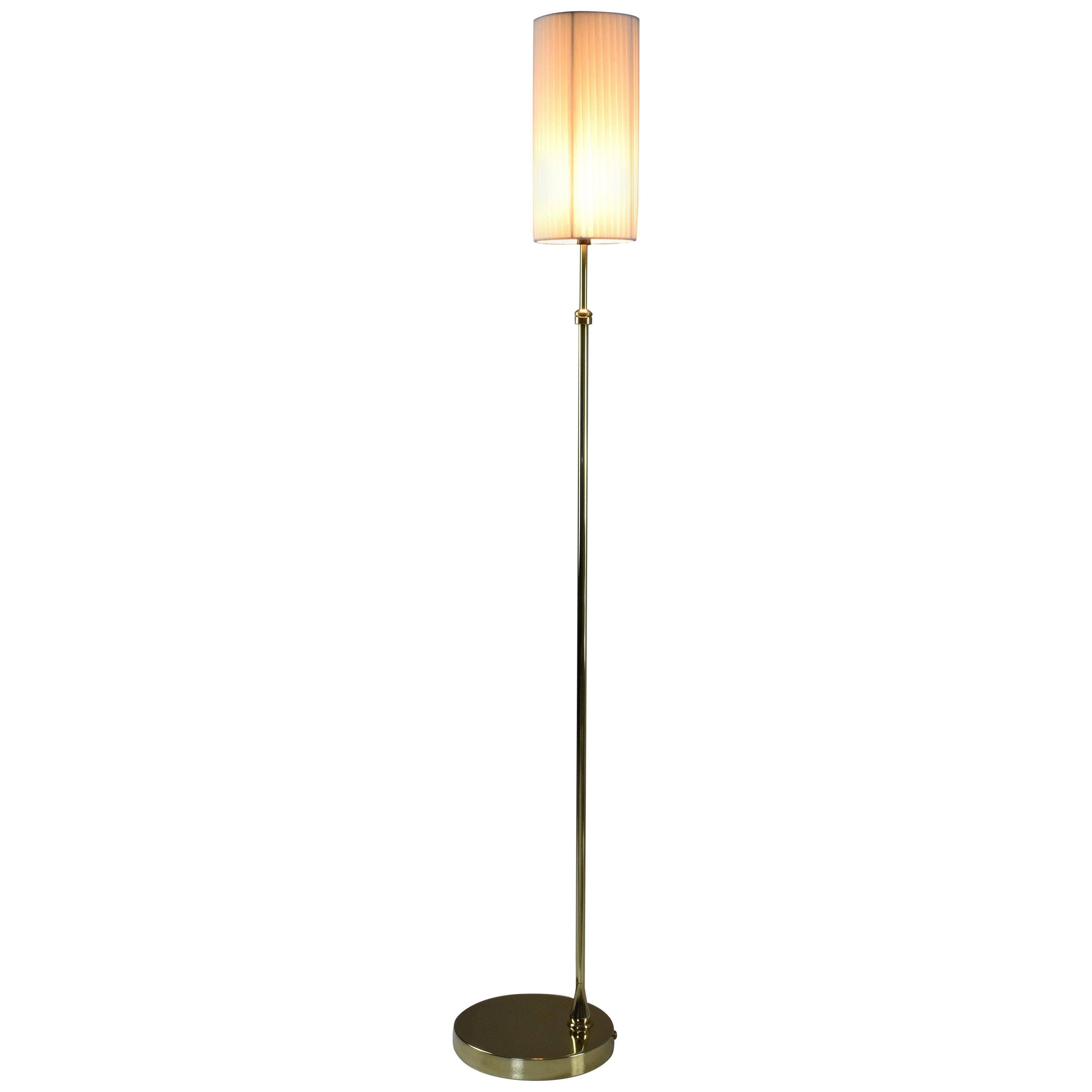 Equilibrium-I Contemporary Handcrafted Adjustable Brass Floor Lamp
