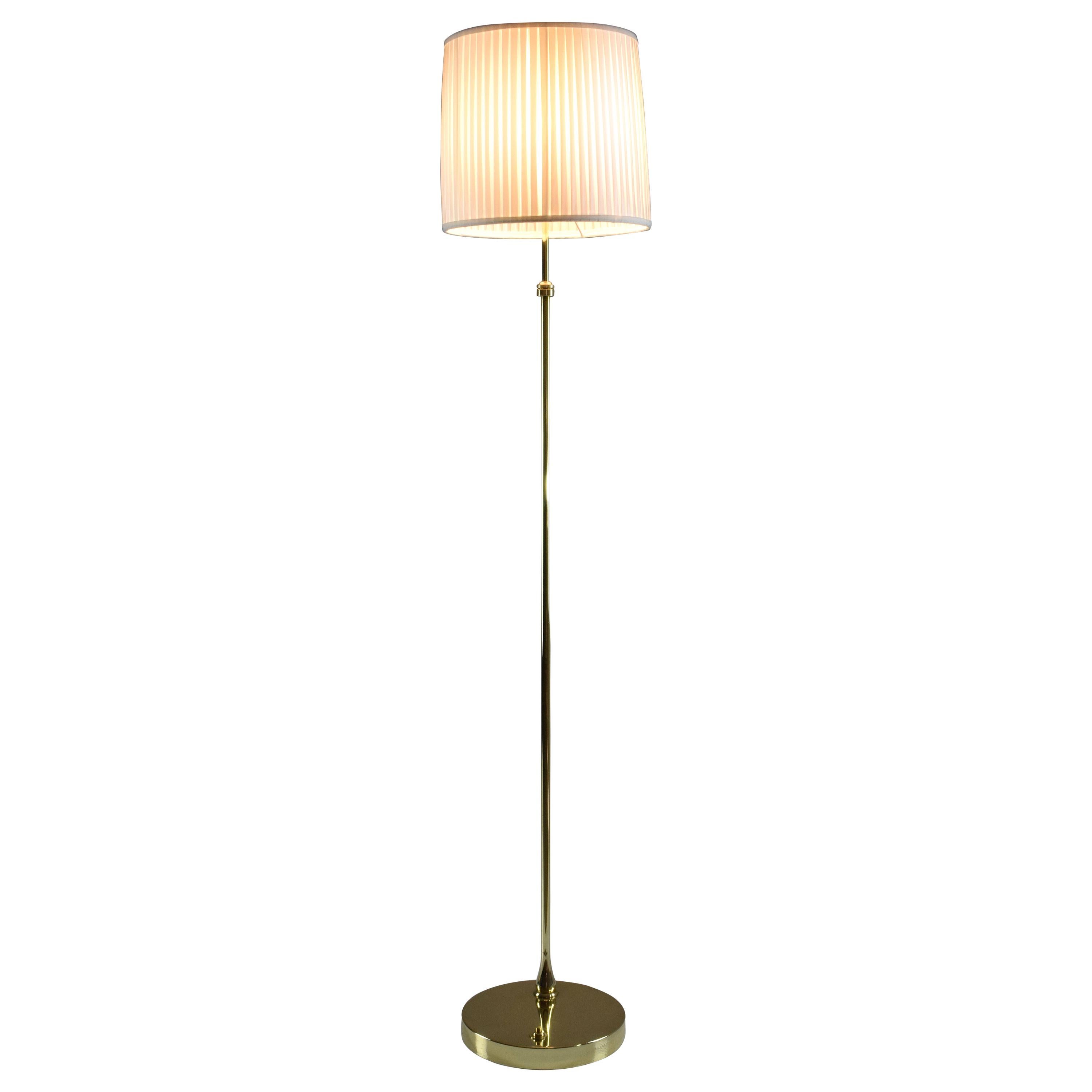Equilibrium-I Contemporary Handcrafted Adjustable Brass Floor Lamp