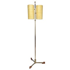 Equilibrium-II Contemporary Brass Rattan Floor Lamp, Flow Collection