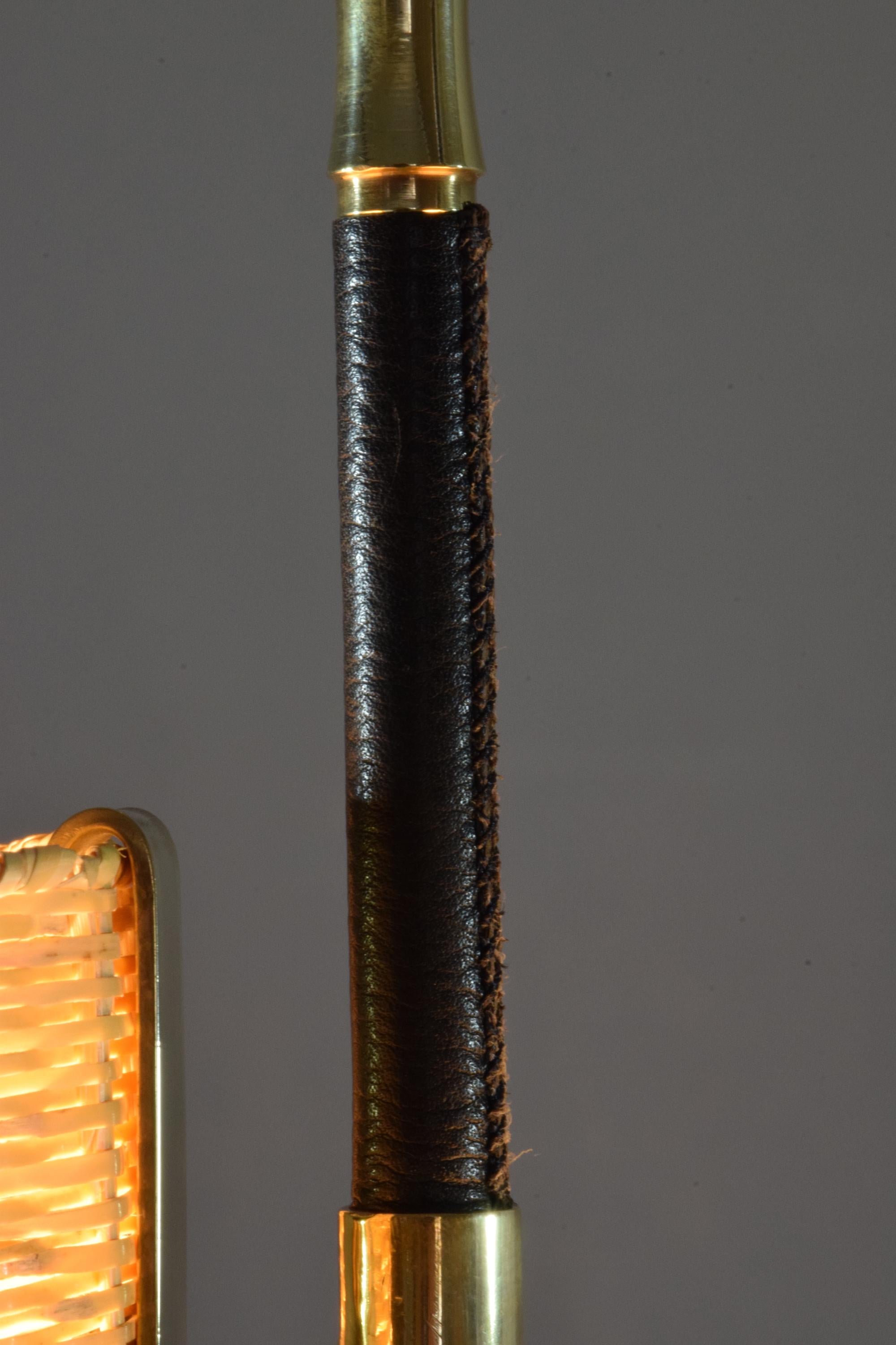 IDO.F2 Zeitgenössische Stehlampe aus Korbgeflecht und Marmor, Flow Kollektion im Zustand „Neu“ im Angebot in Paris, FR