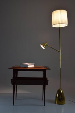 De-Light F1 Contemporary Double Light Brass Floor Lamp:: Flow Collection
