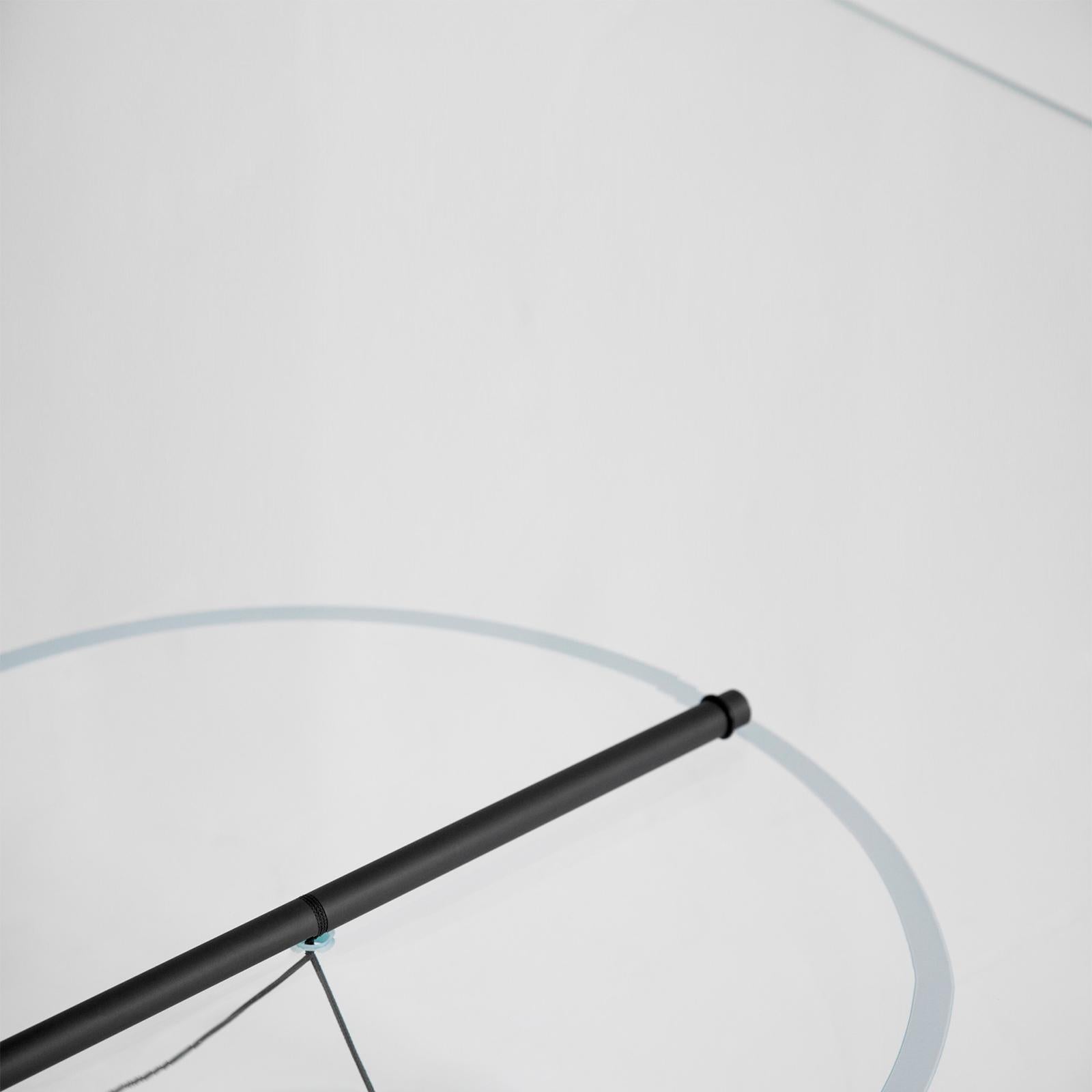 Modern Equilibrium Low Table with Glass Top by Guglielmo Poletti