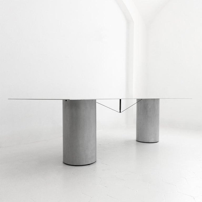Italian Equilibrium Rectangular Table in Aluminum by Guglielmo Poletti For Sale