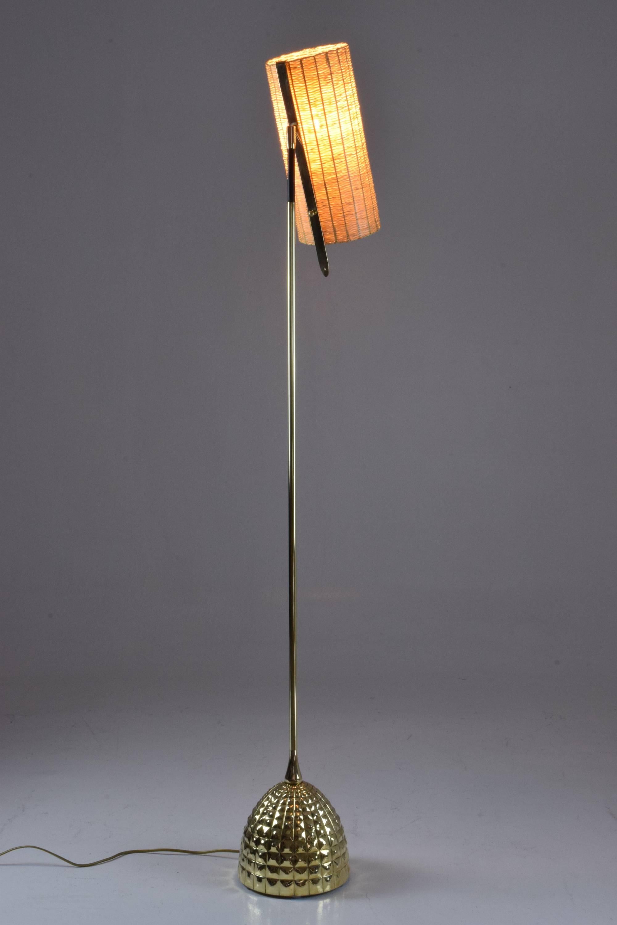 Equilibrium-VI Contemporary Handcrafted Articulating Brass Leather Floor Lamp 6