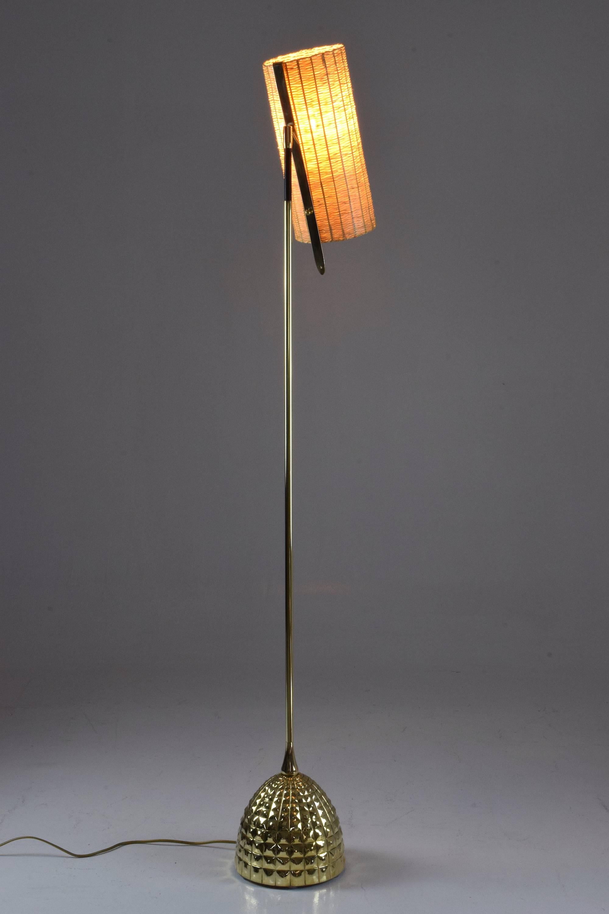Equilibrium-VI Contemporary Handcrafted Articulating Brass Leather Floor Lamp 7