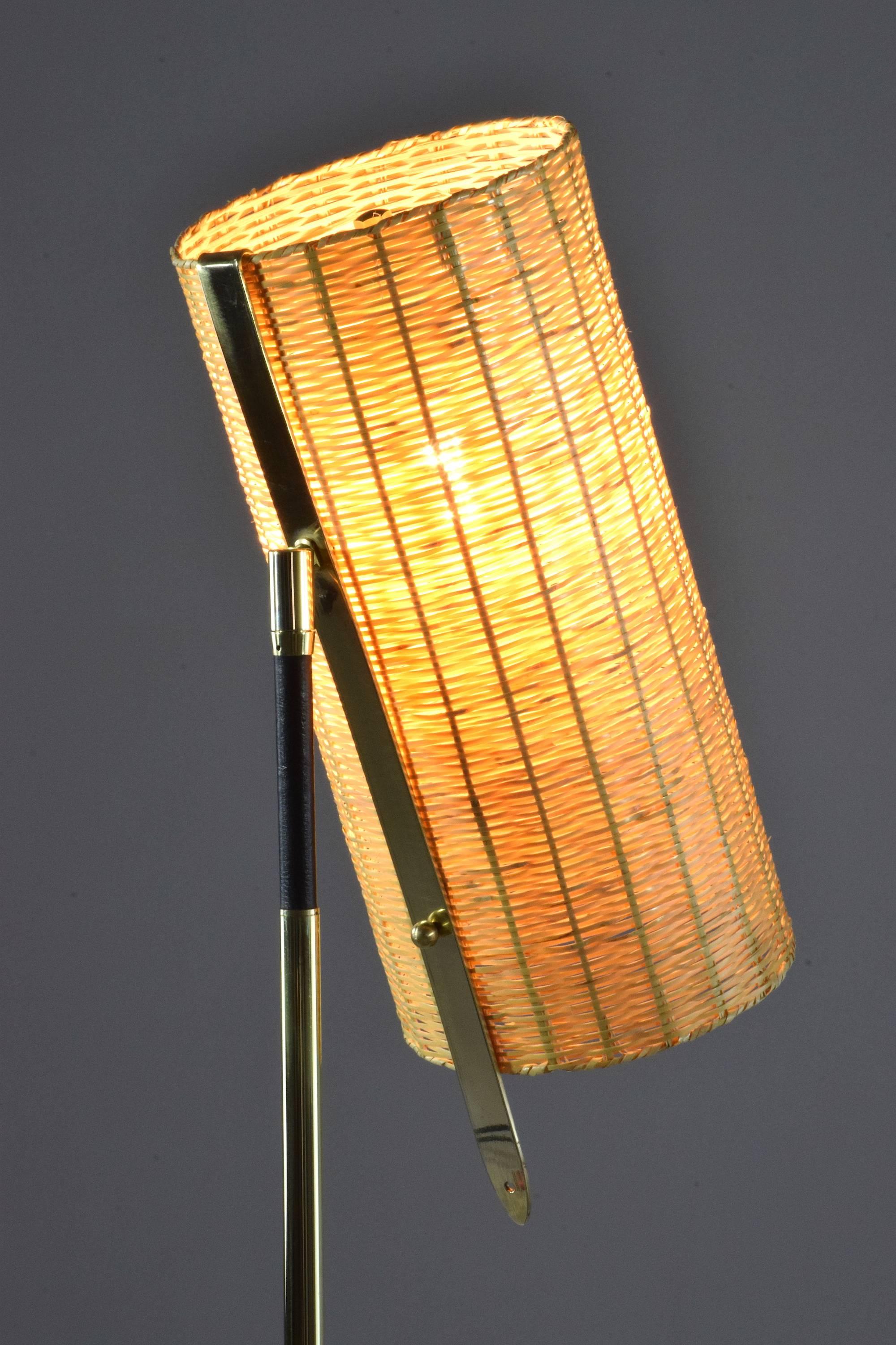 Equilibrium-VI Contemporary Handcrafted Articulating Brass Leather Floor Lamp 8