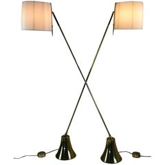Equilibrium-VII Tall Brass Articulating Floor Lamp, Flow Collection