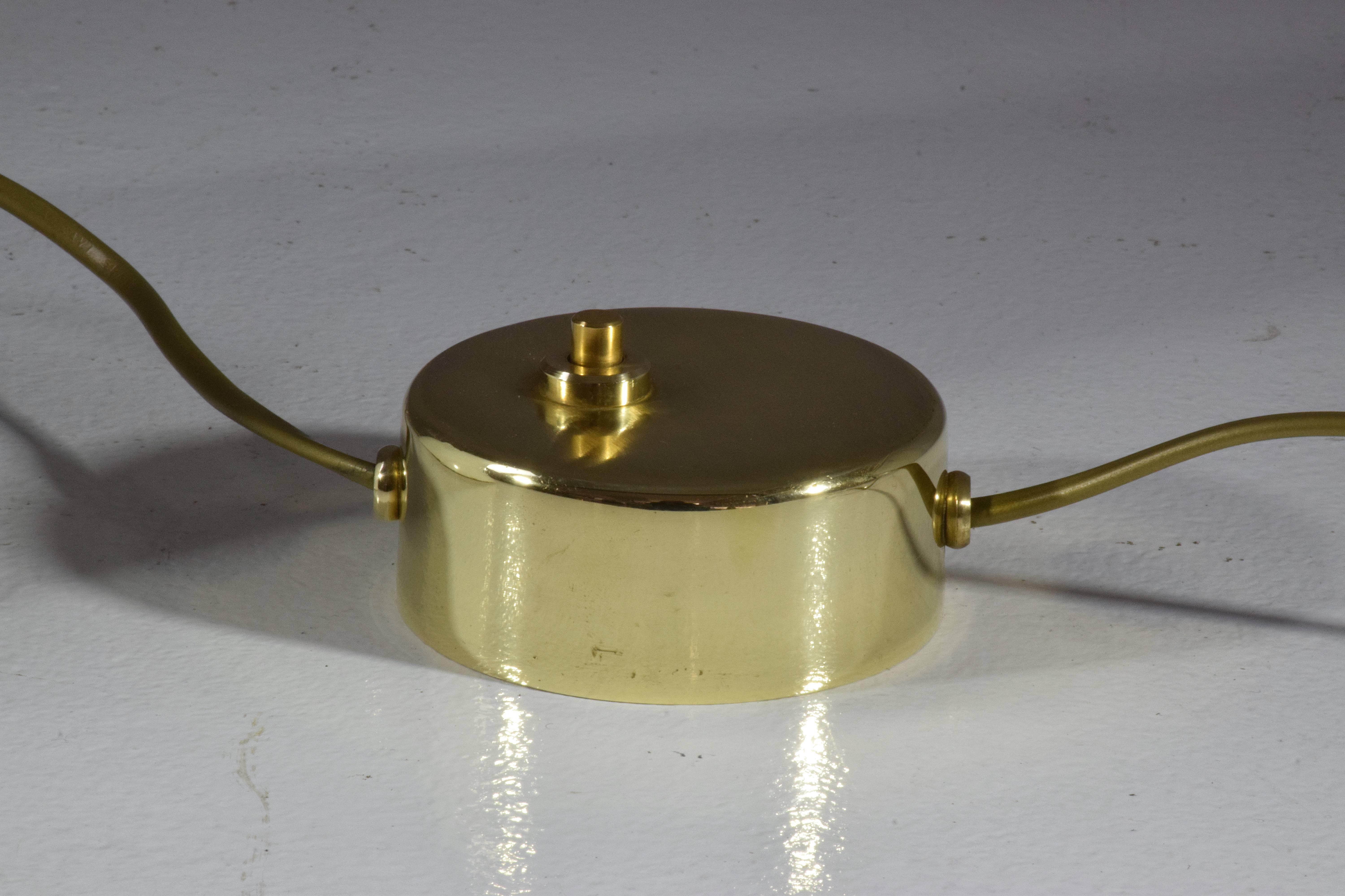 Equilibrium-II Contemporary Adjustable Leather Brass Floor Lamp 5