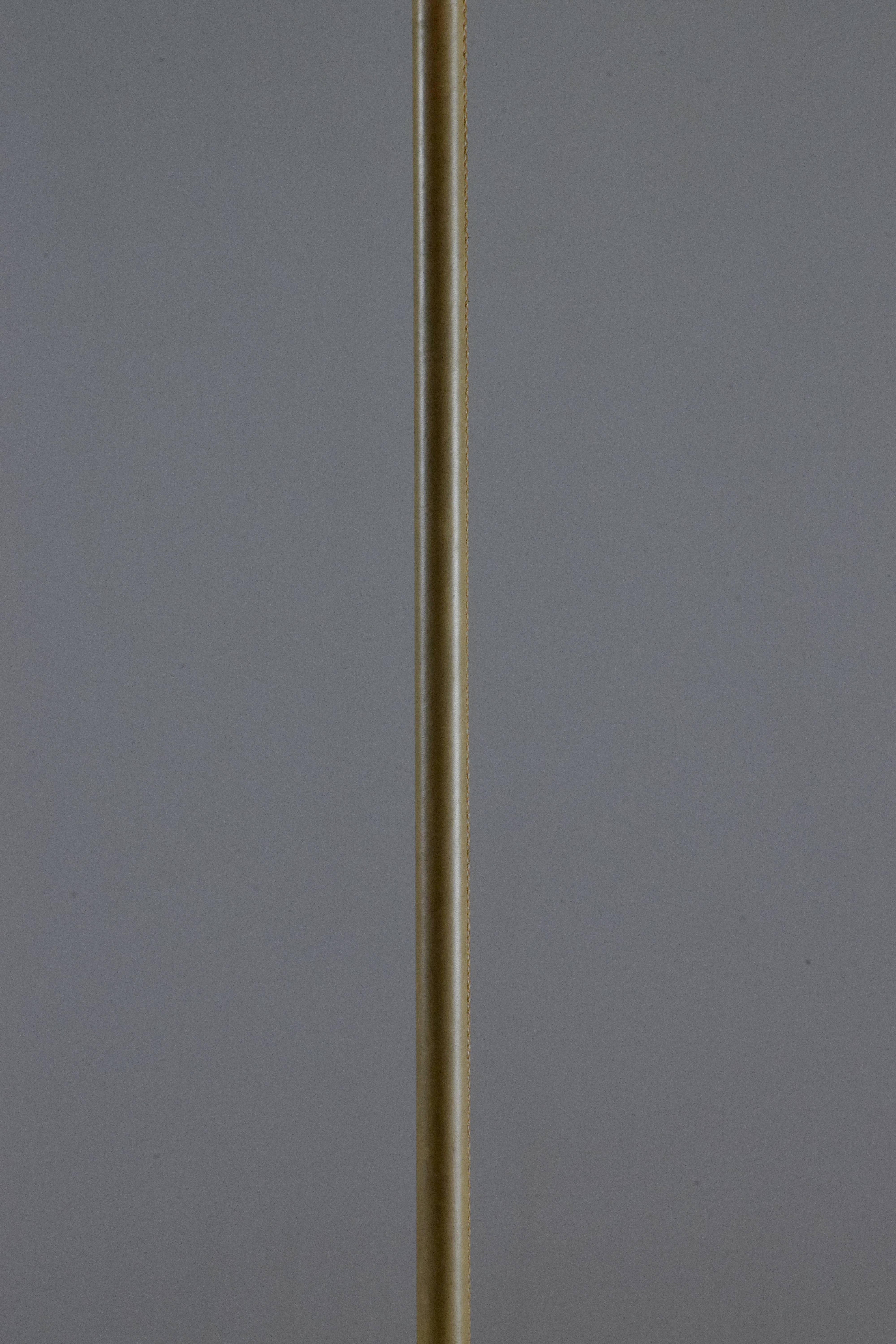 Equilibrium-II Contemporary Adjustable Leather Brass Floor Lamp 2