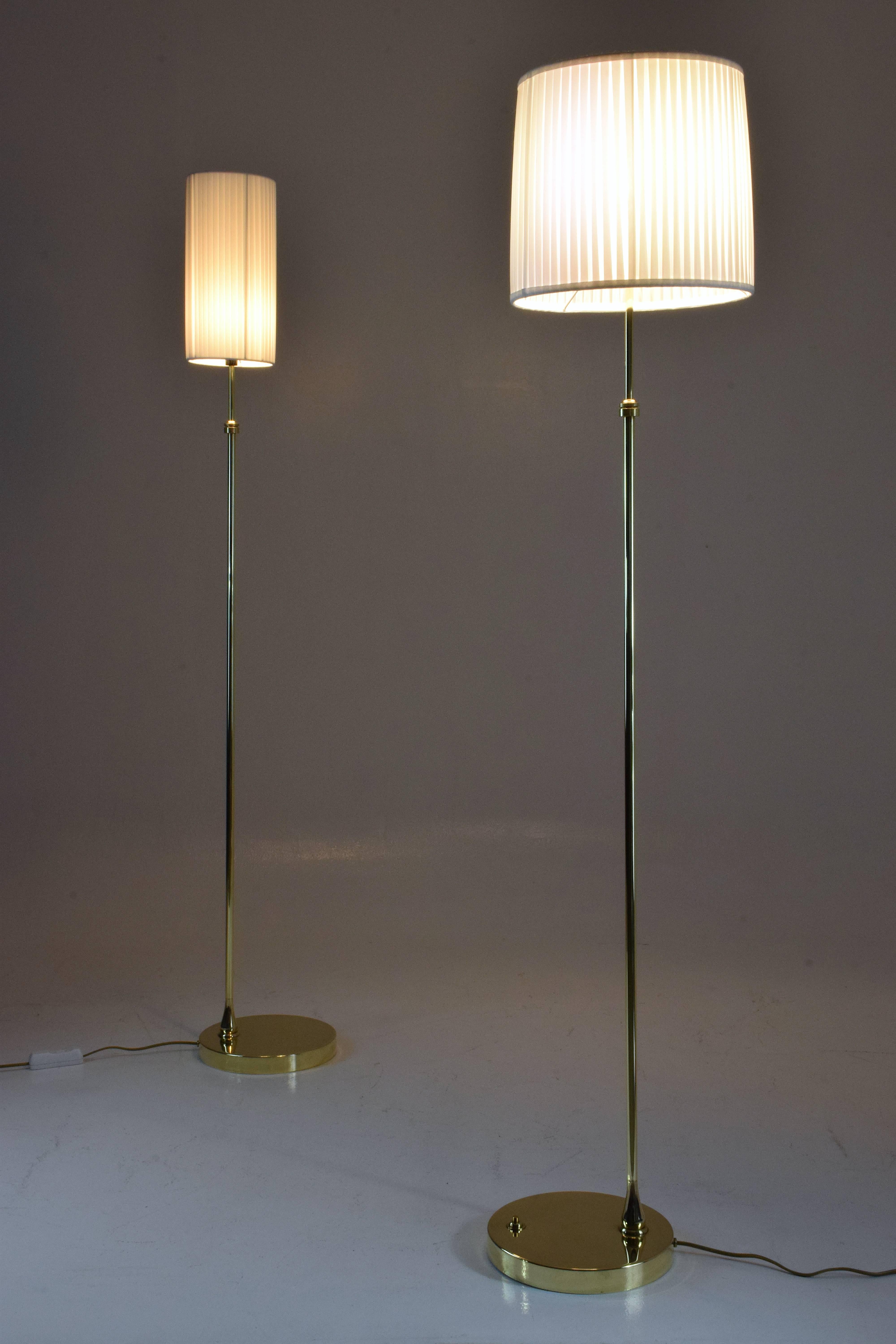 French Equilibrium-I Contemporary Handcrafted Adjustable Brass Floor Lamp