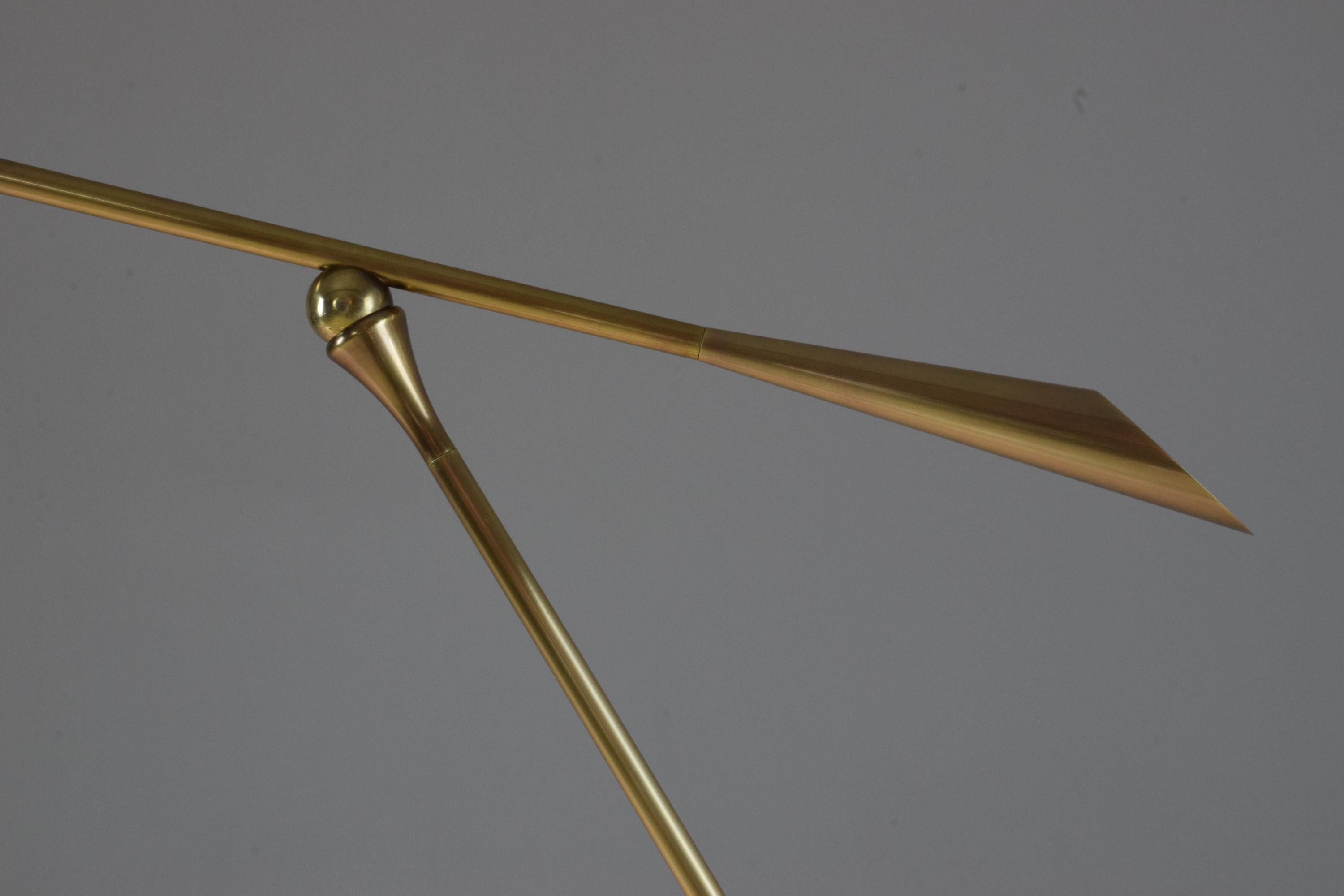 De.Light f3 Contemporary Articulating Brass Floor Lamp For Sale 4