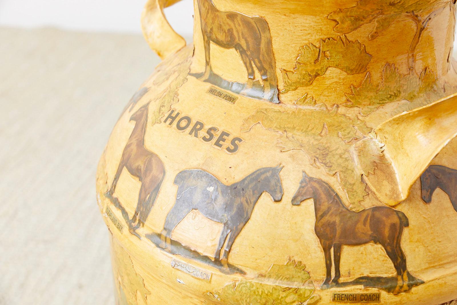 Artisanat Découpage équin Décoration de la ferme laitière Pot à lait en vente
