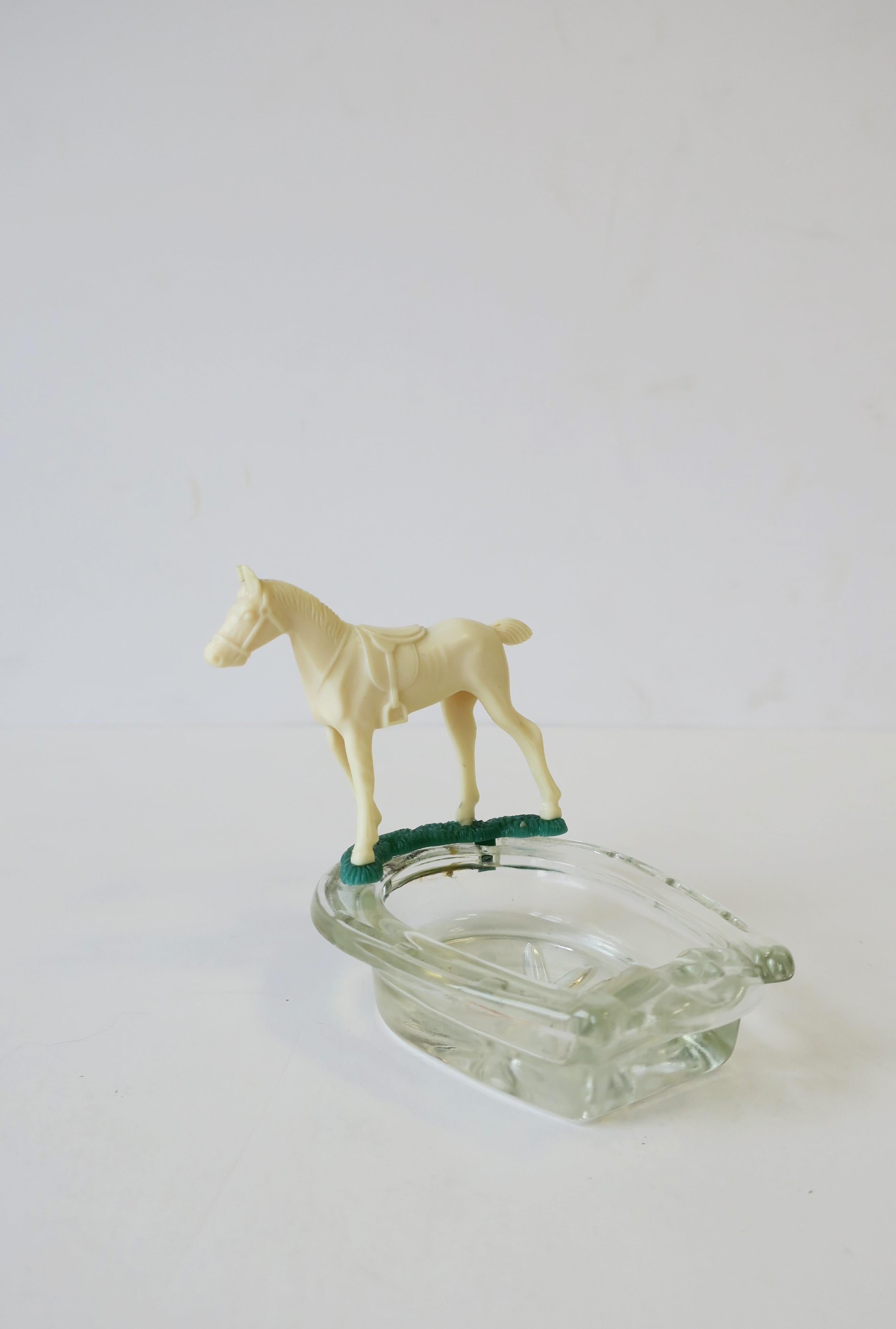Equine Horse and Horseshoe Trinket Jewelry Dish Ashtray 1