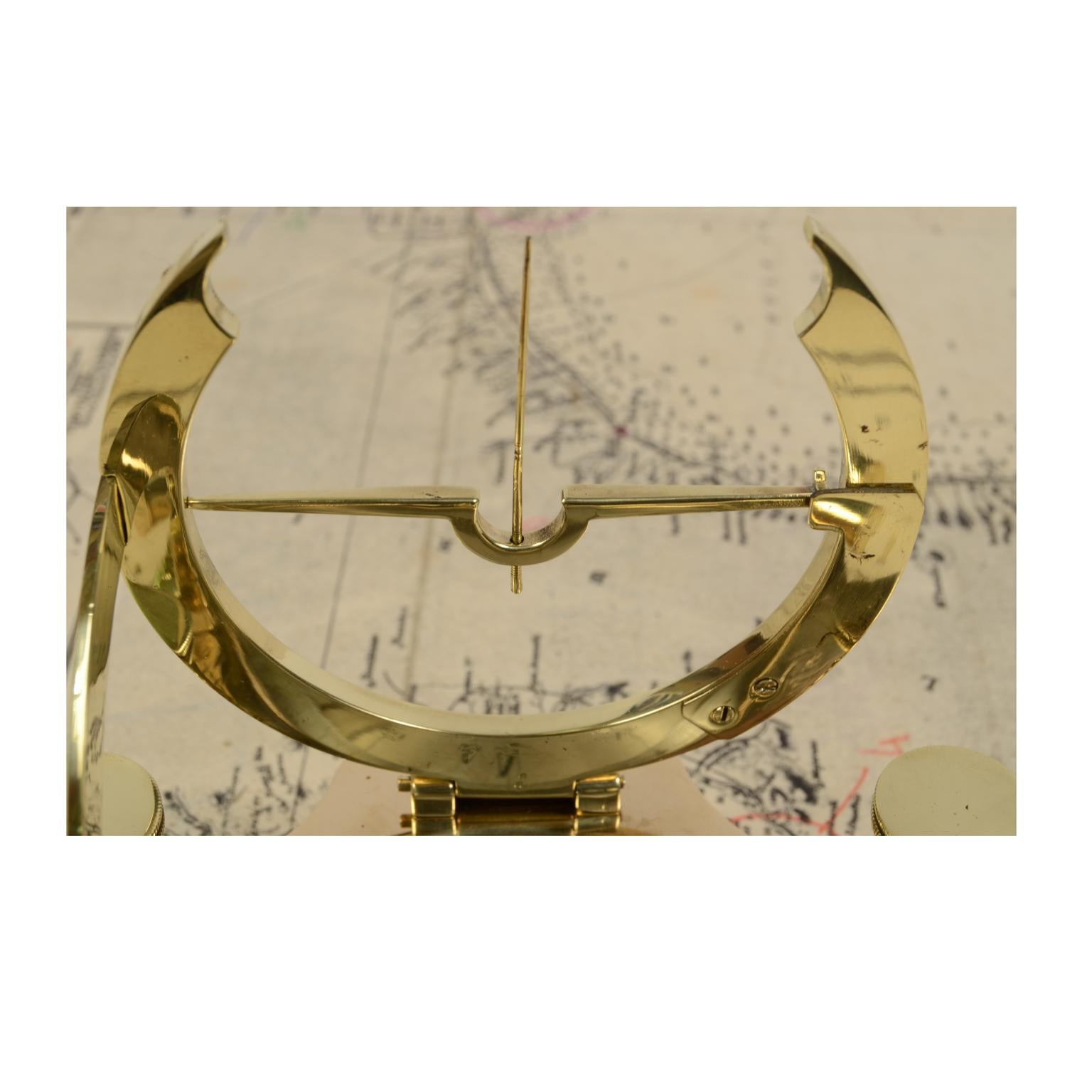 Equinoctial Sundial Engraved Brass and Glass Time Measuring Instrument UK 1840 4