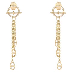 Equinox Chain 14K (or 18k upon request) Yellow Gold Diamond Drop Earrings