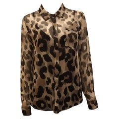 Equipment Animal Print Silk Shirt