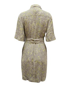 Equipment Axelle Belted Printed Crepe Dress in Multicolor Viscose