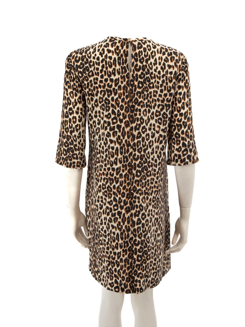 Black Equipment Brown Silk Leopard Mini Length Dress Size S For Sale