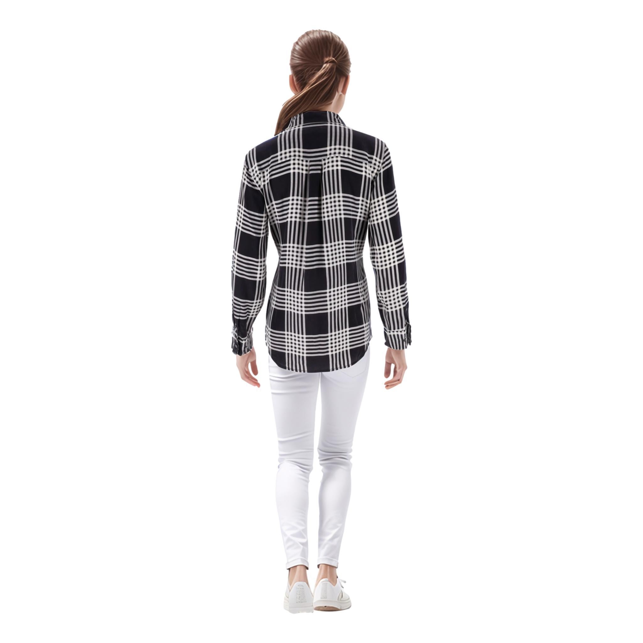 Equipment Checked Silk Shirt In Excellent Condition For Sale In London, GB
