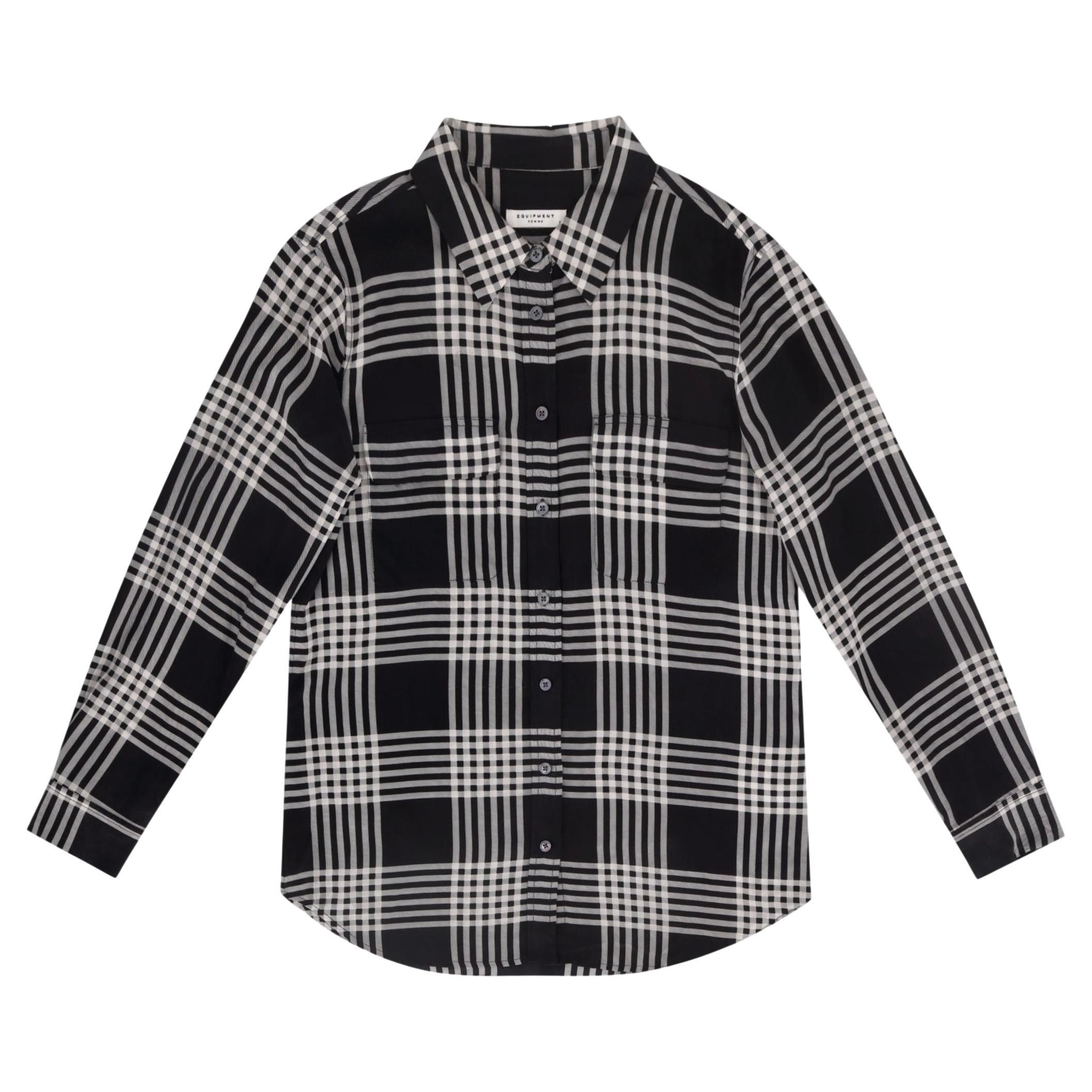 Equipment Checked Silk Shirt For Sale