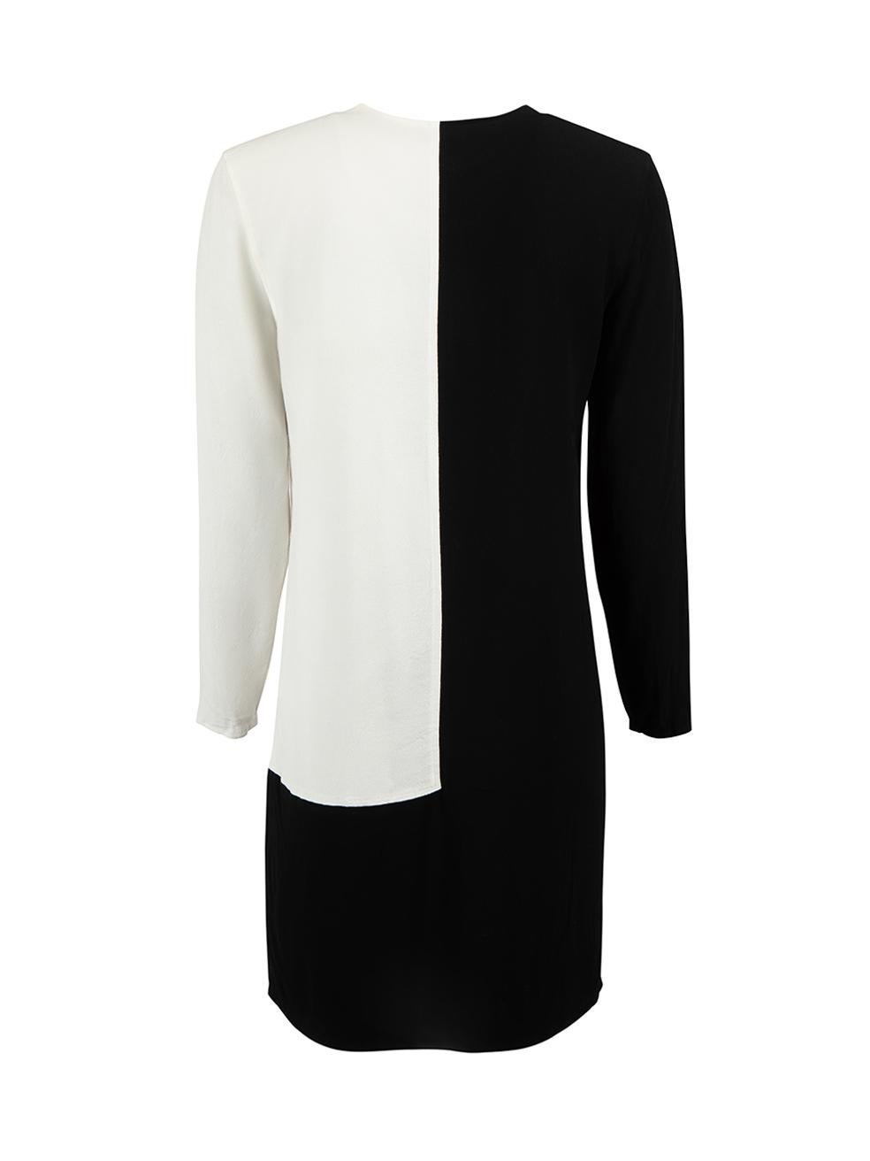 Equipment Femme Black Colour Block Panelling Long Sleeve Mini Dress Size S In Good Condition In London, GB