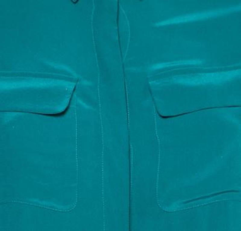 Equipment Femme Everglade Blu Seta Charmeuse Tegan Shirt Dress XS in vendita 3